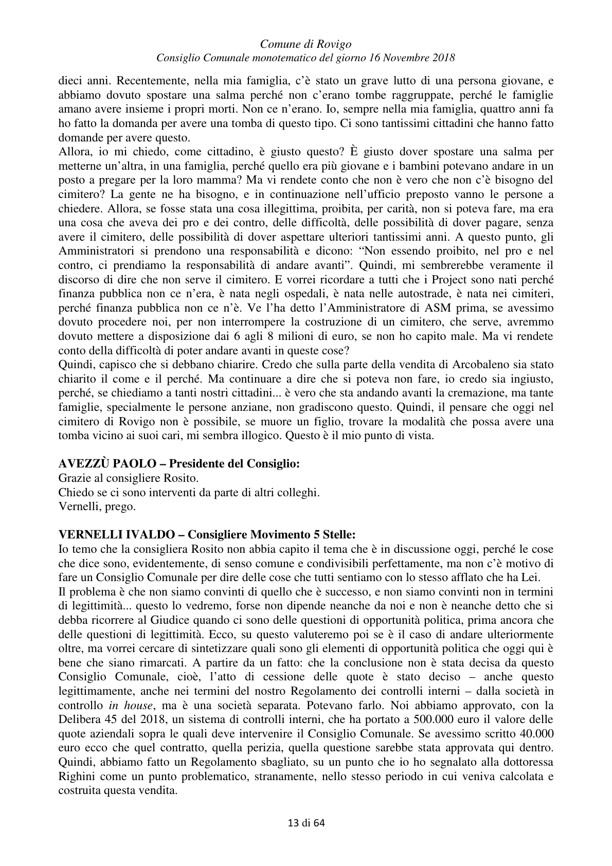 Pagina 13 del verbale