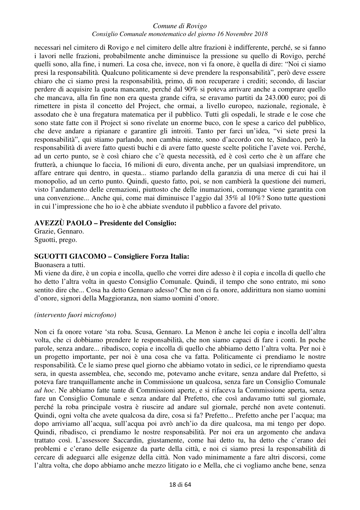 Pagina 18 del verbale