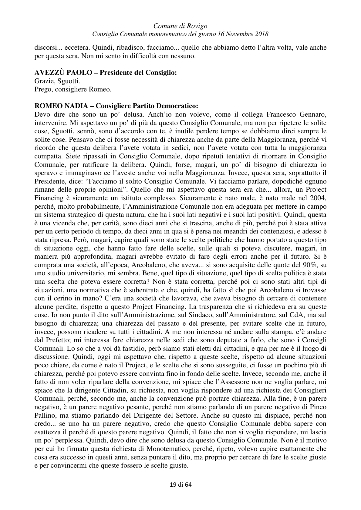 Pagina 19 del verbale