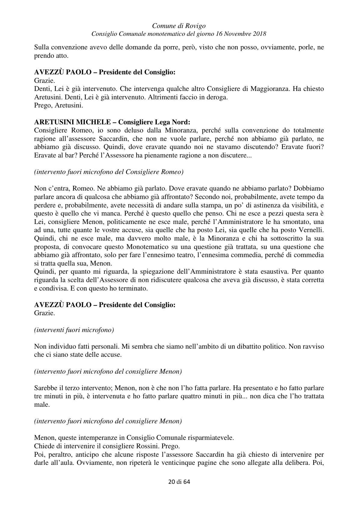 Pagina 20 del verbale