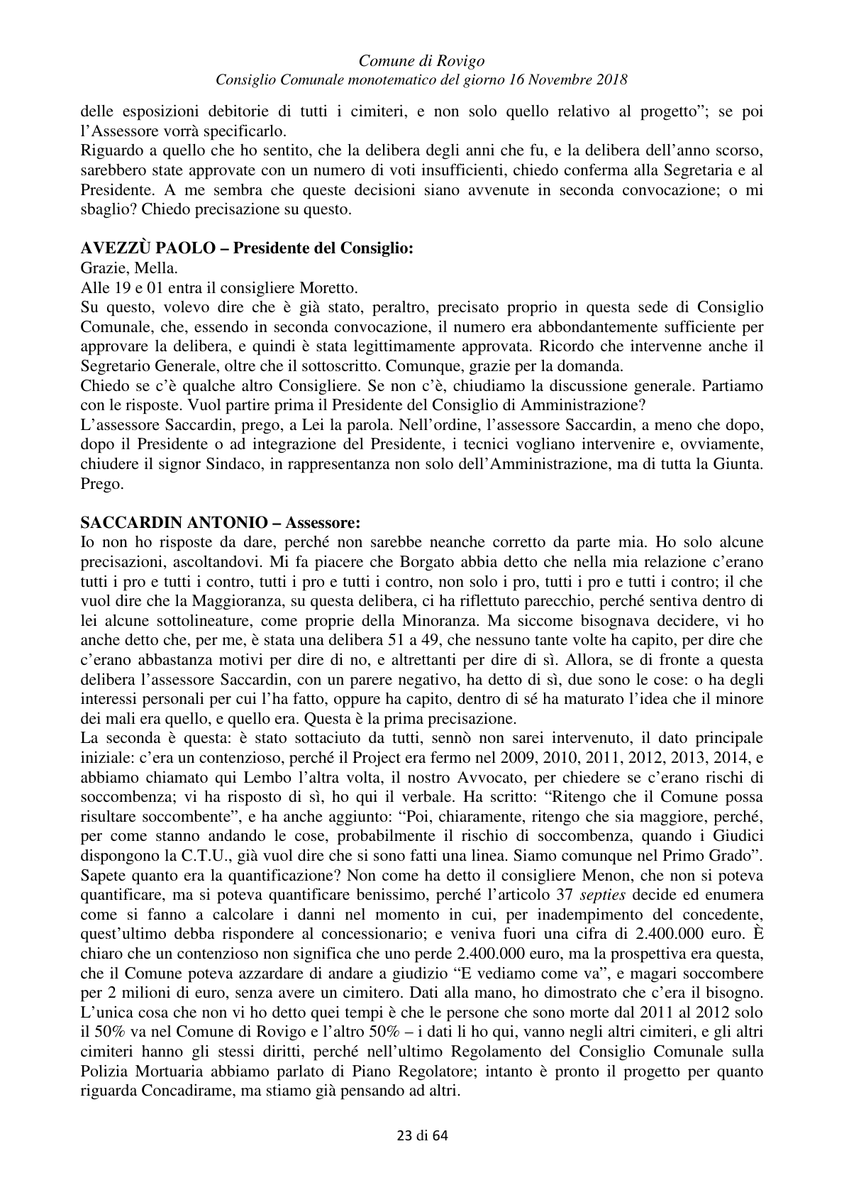 Pagina 23 del verbale