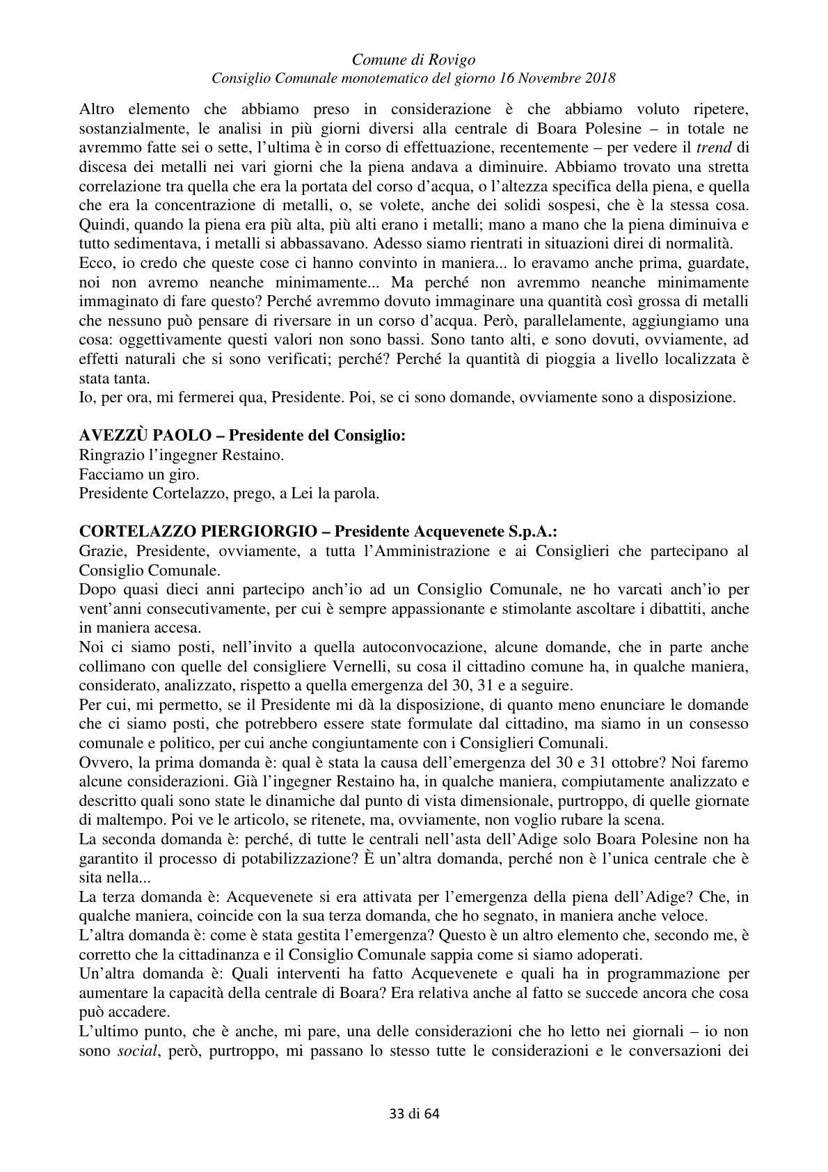 Pagina 33 del verbale