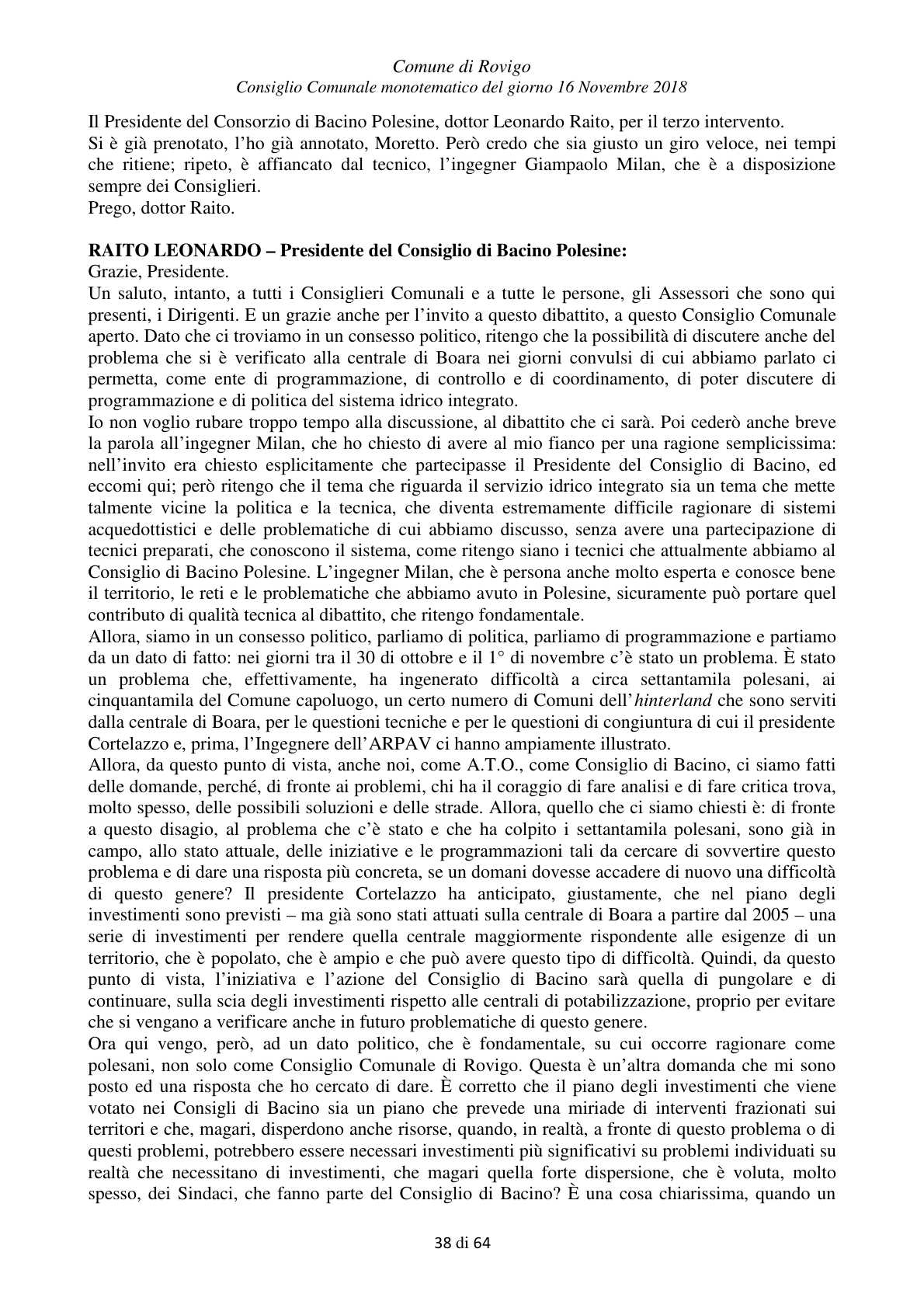 Pagina 38 del verbale