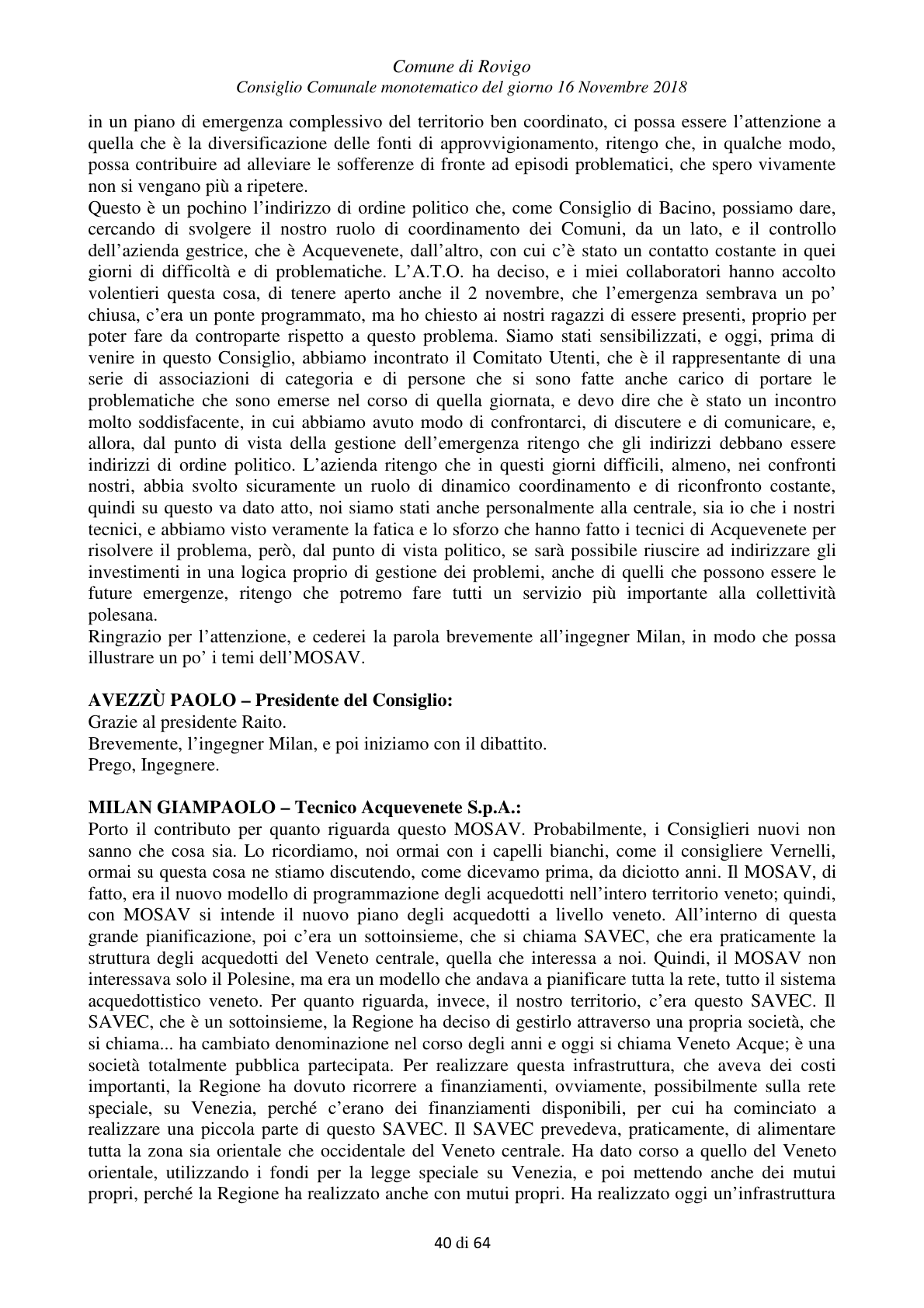 Pagina 40 del verbale