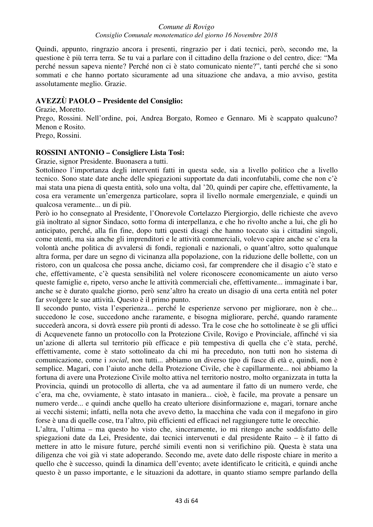 Pagina 43 del verbale
