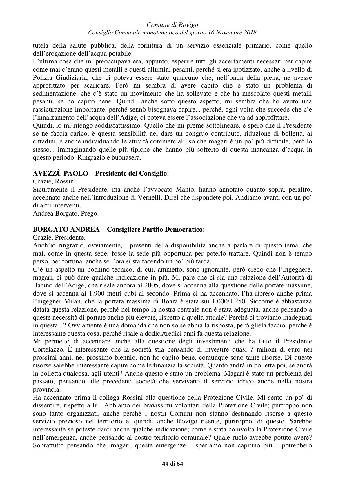Pagina 44 del verbale
