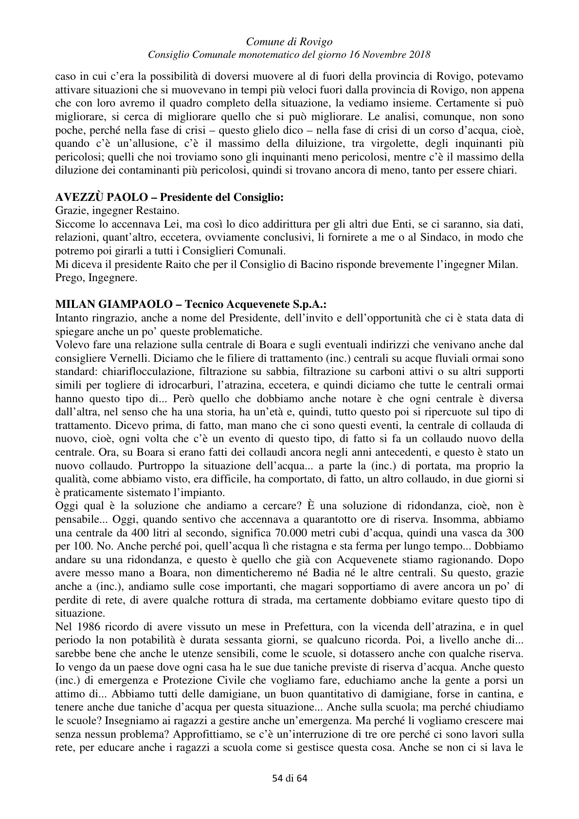 Pagina 54 del verbale