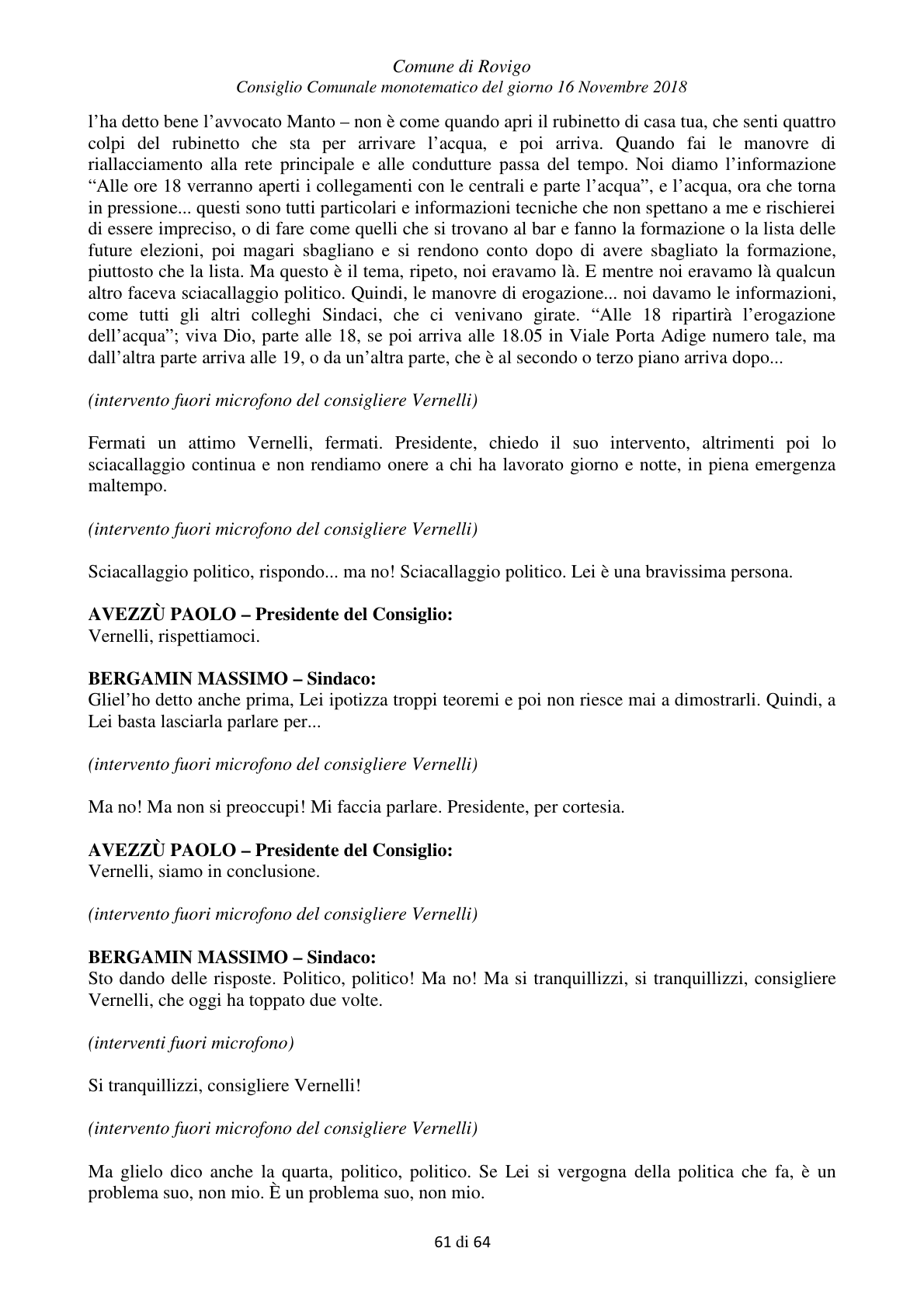 Pagina 61 del verbale