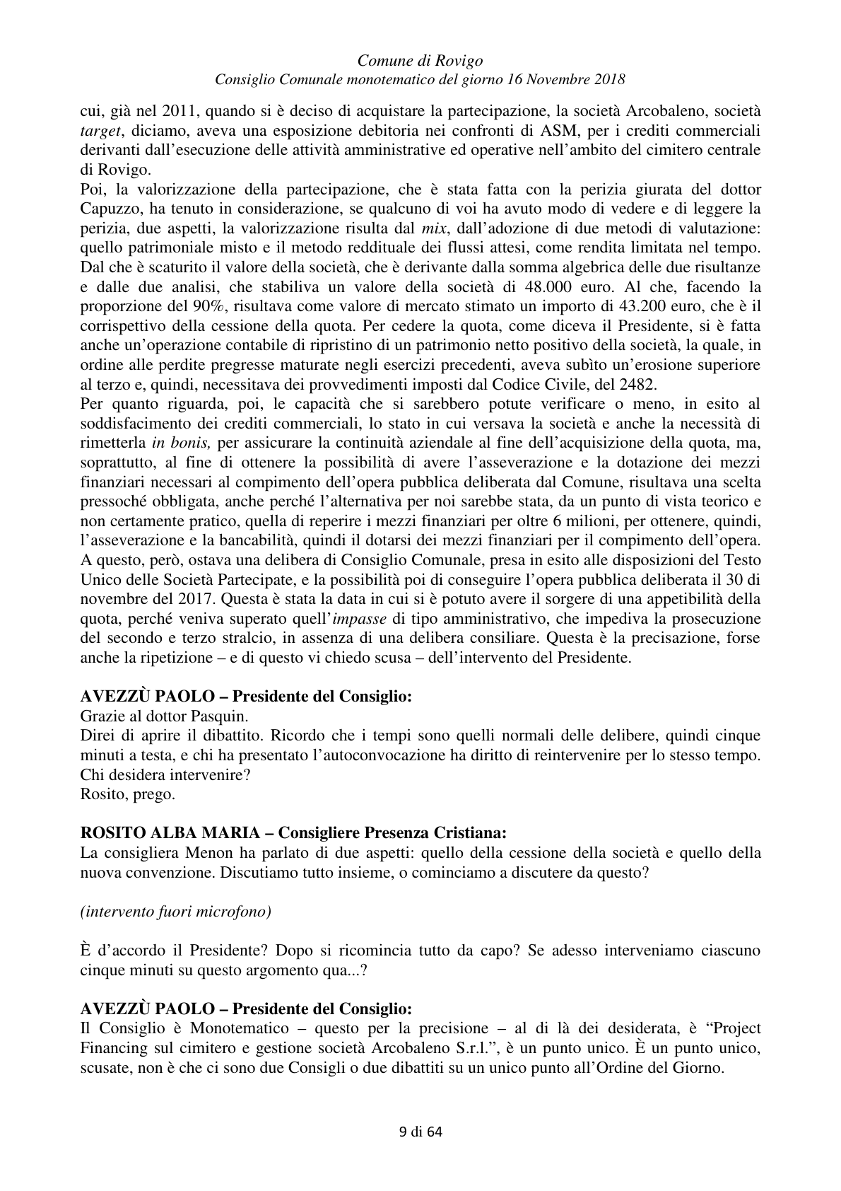 Pagina 9 del verbale