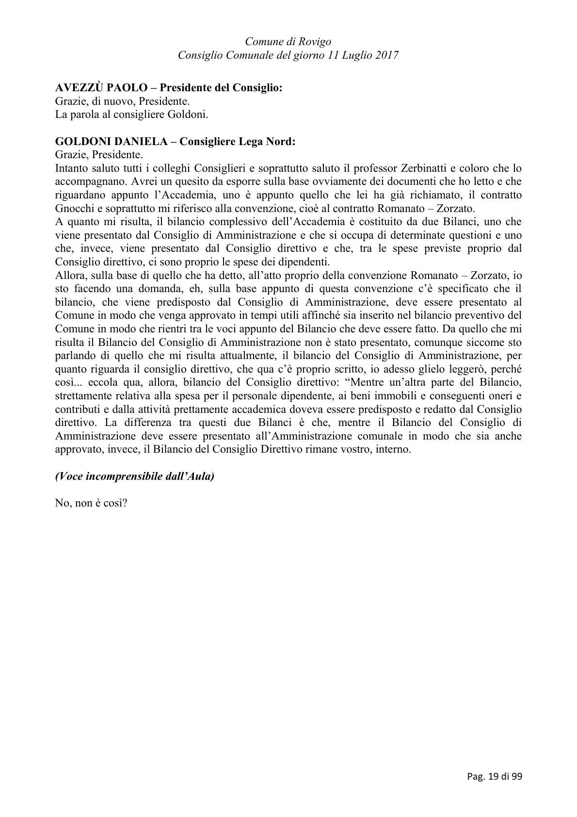 Pagina 19 del verbale