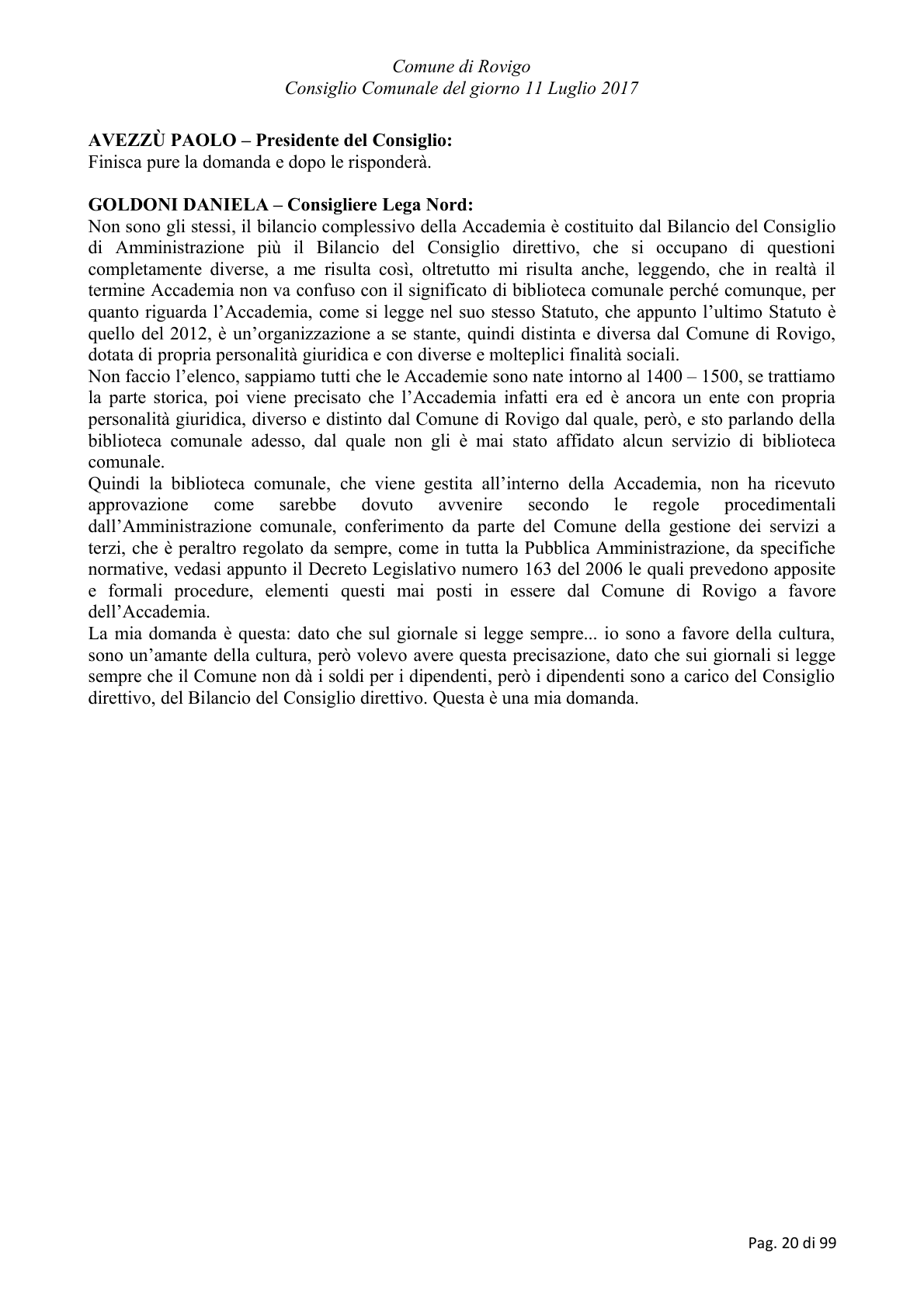 Pagina 20 del verbale