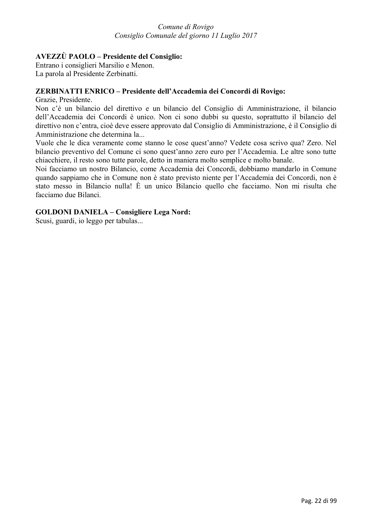 Pagina 22 del verbale