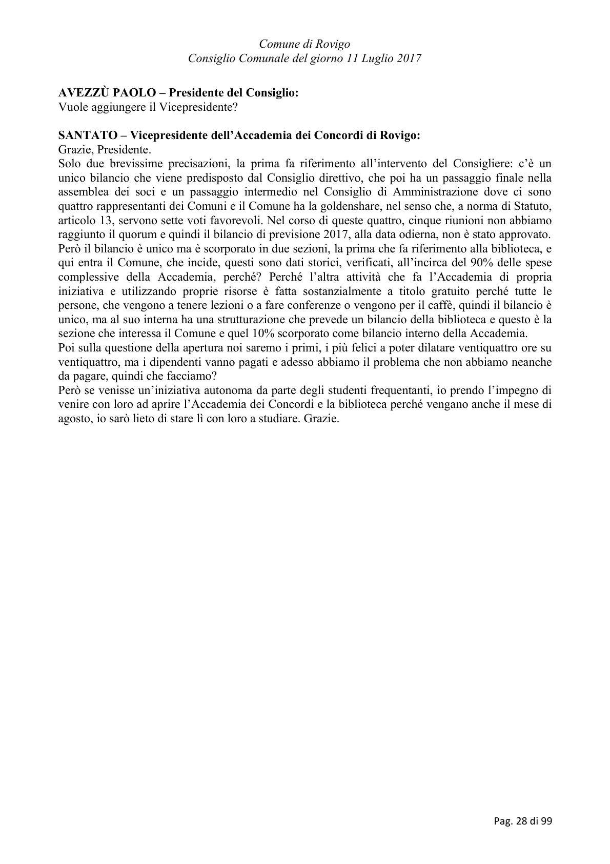 Pagina 28 del verbale
