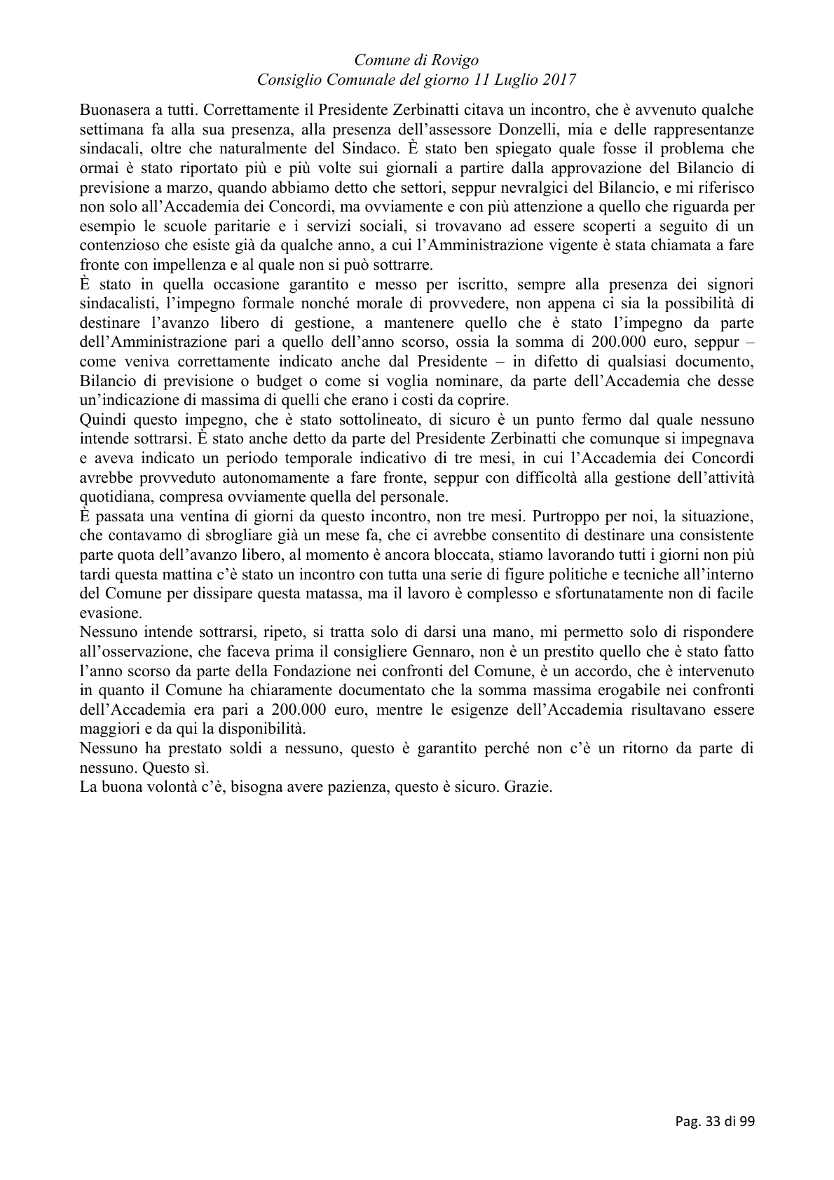 Pagina 33 del verbale