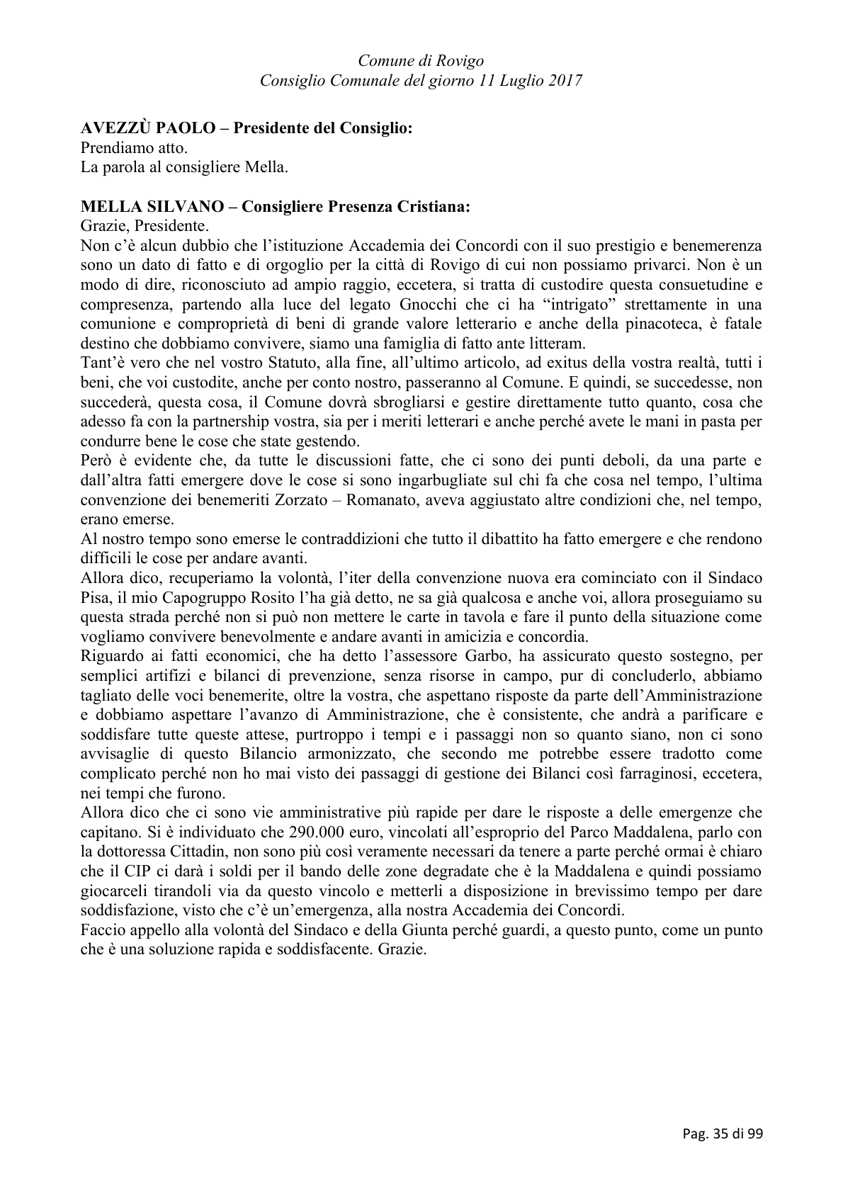 Pagina 35 del verbale