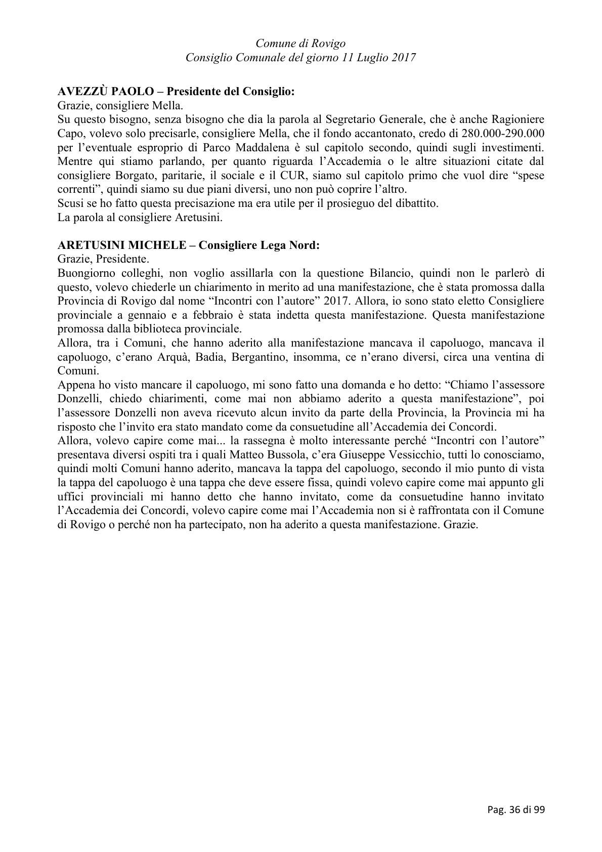 Pagina 36 del verbale