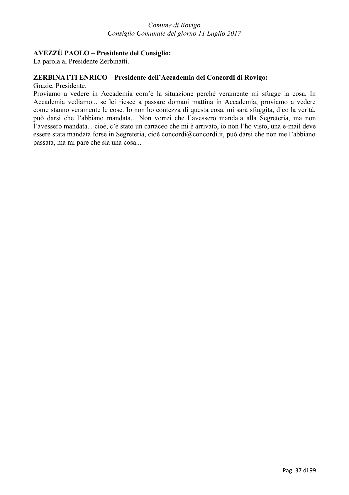 Pagina 37 del verbale