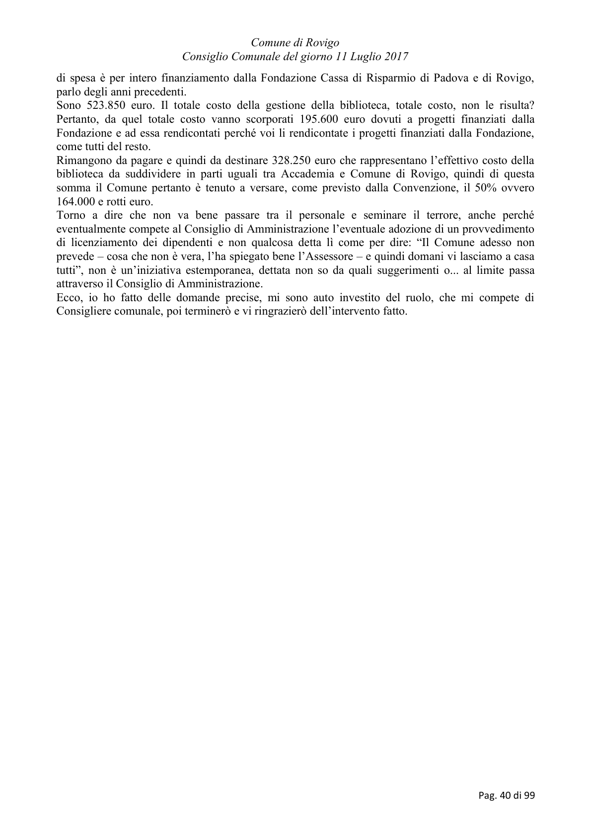 Pagina 40 del verbale