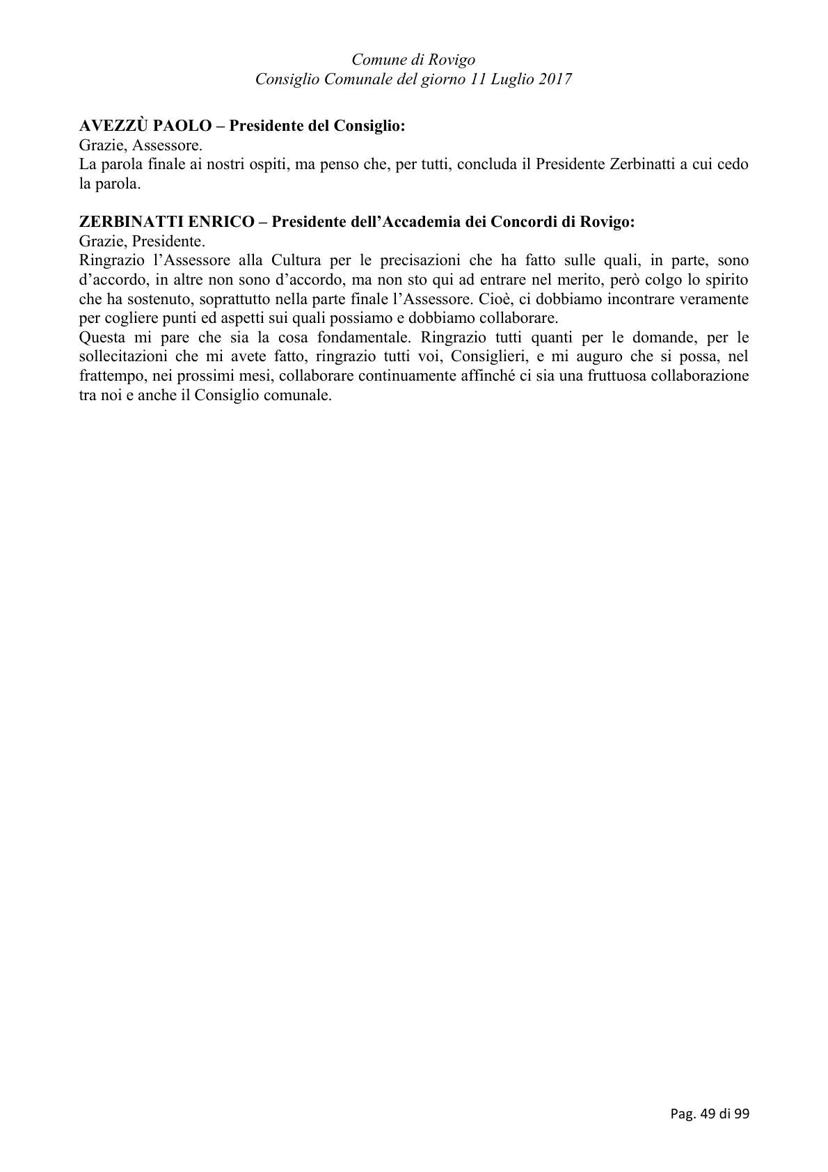 Pagina 49 del verbale