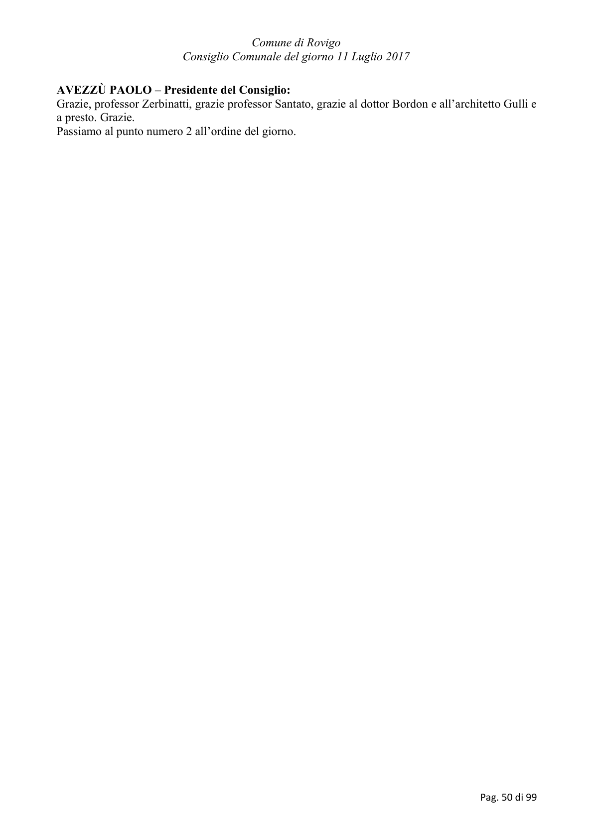 Pagina 50 del verbale