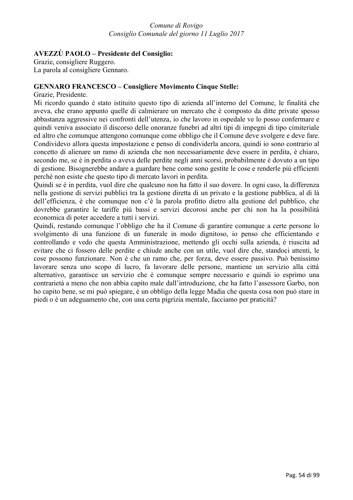 Pagina 54 del verbale