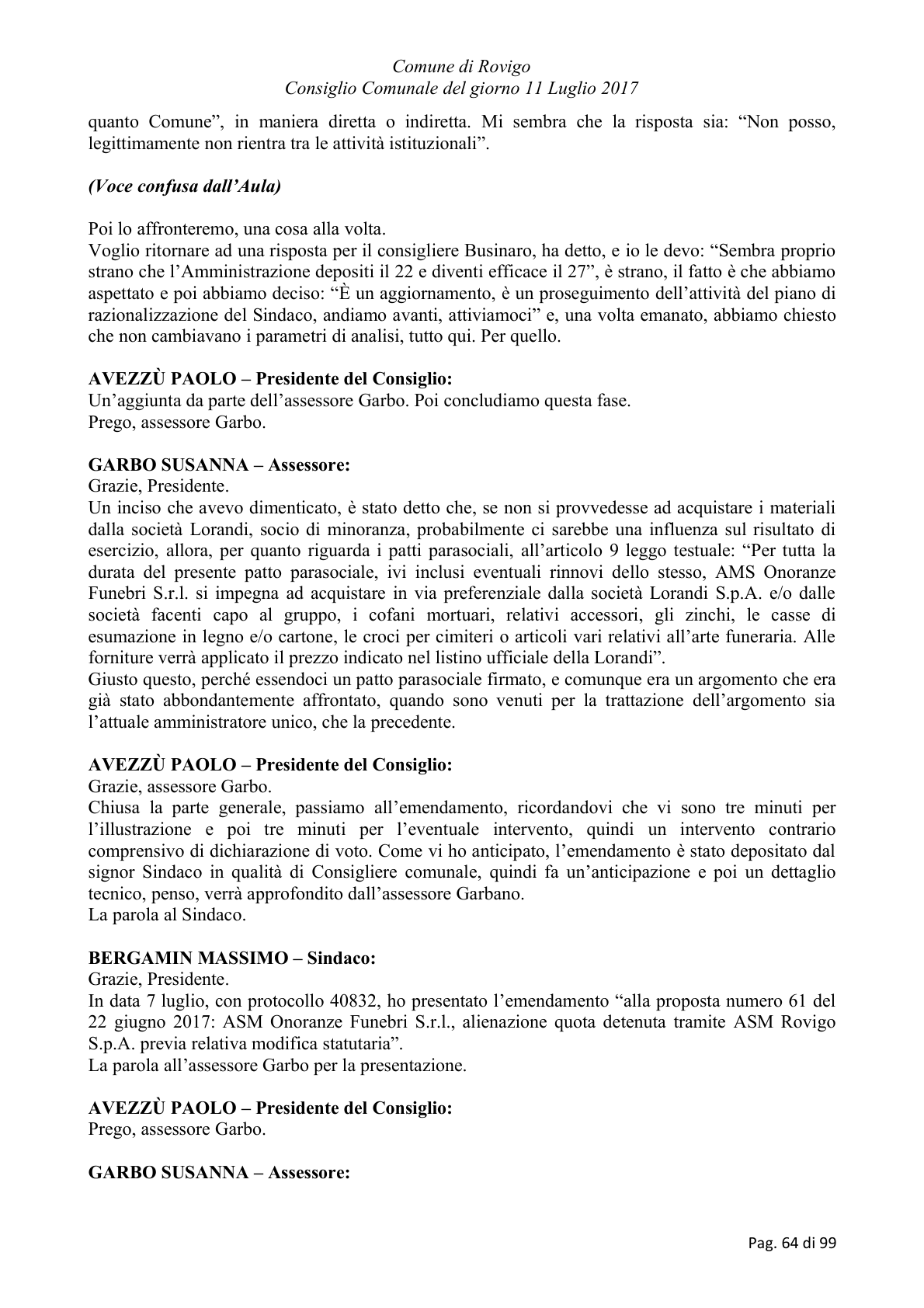 Pagina 64 del verbale