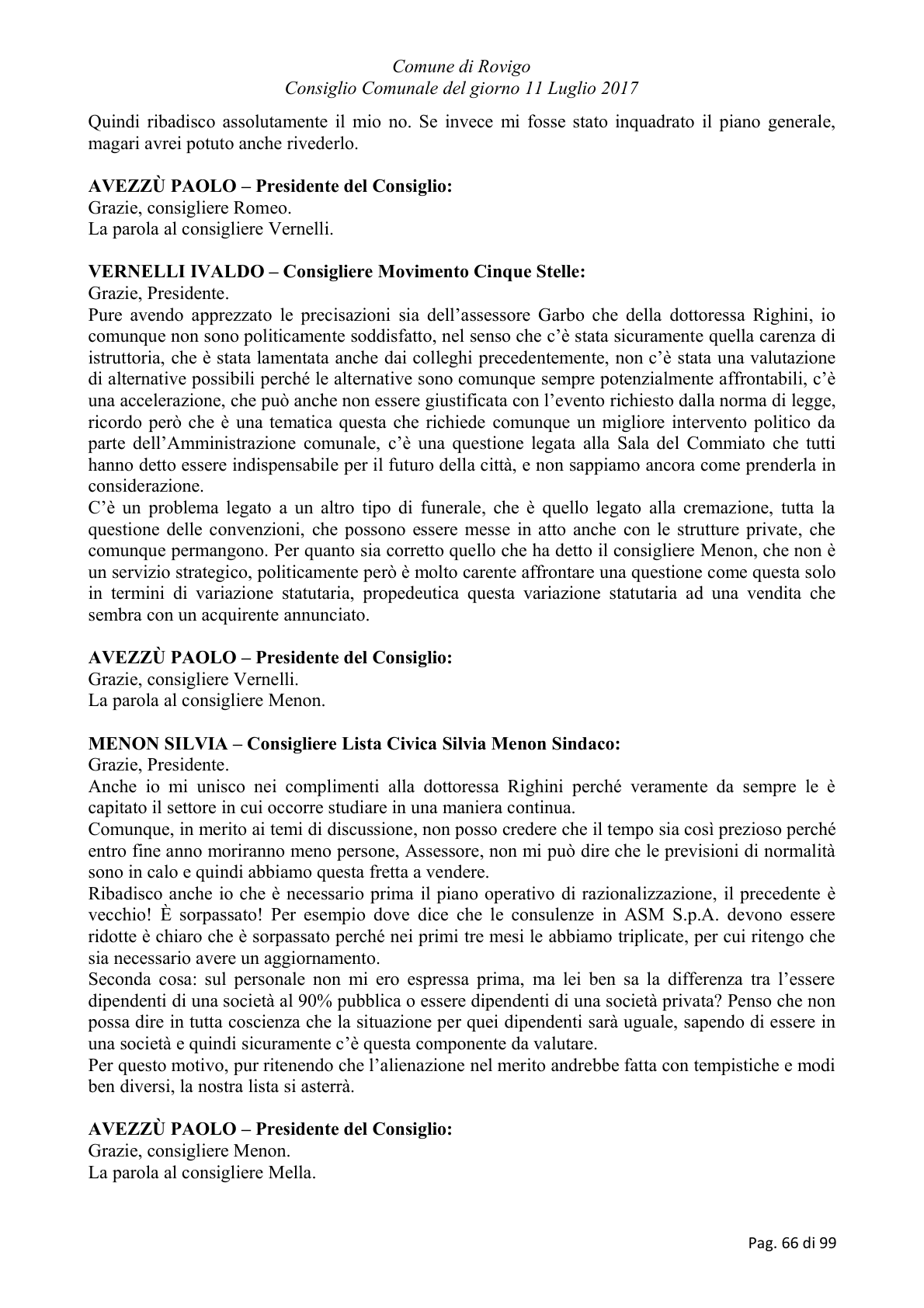 Pagina 66 del verbale