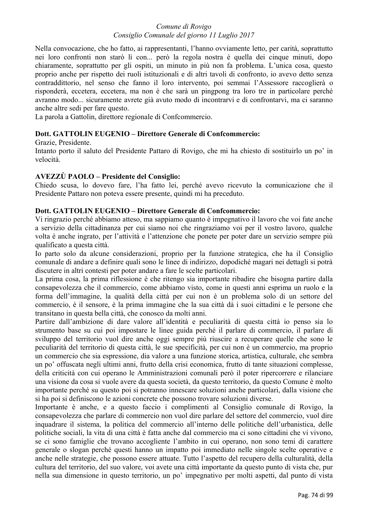 Pagina 74 del verbale