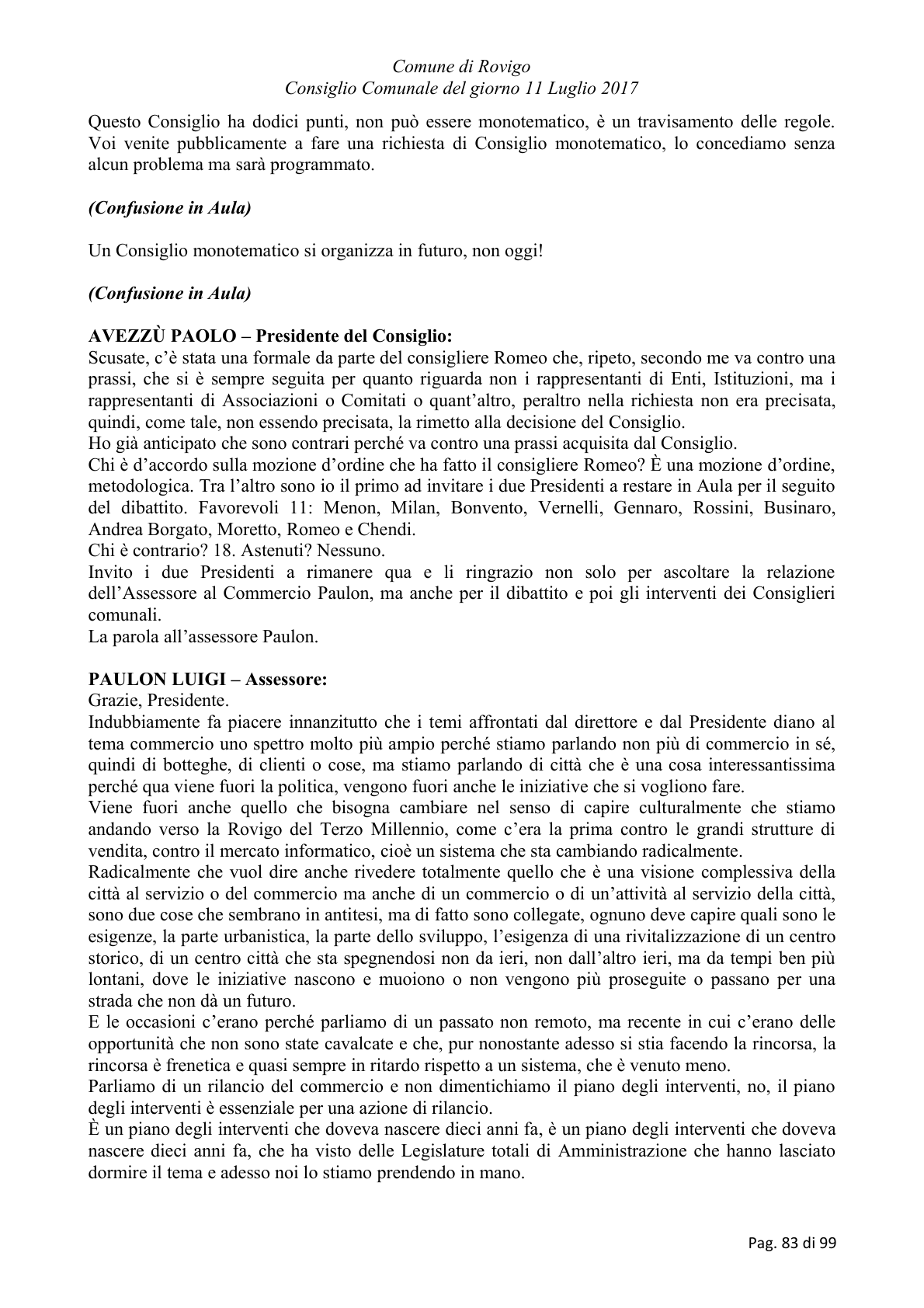 Pagina 83 del verbale
