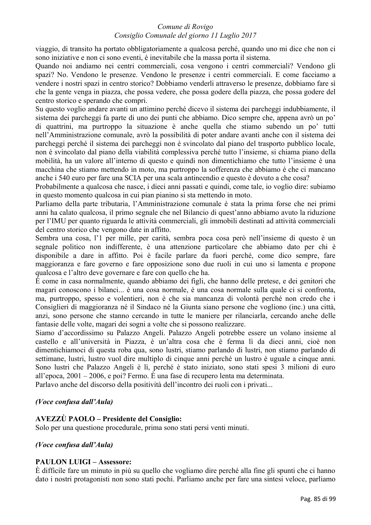 Pagina 85 del verbale