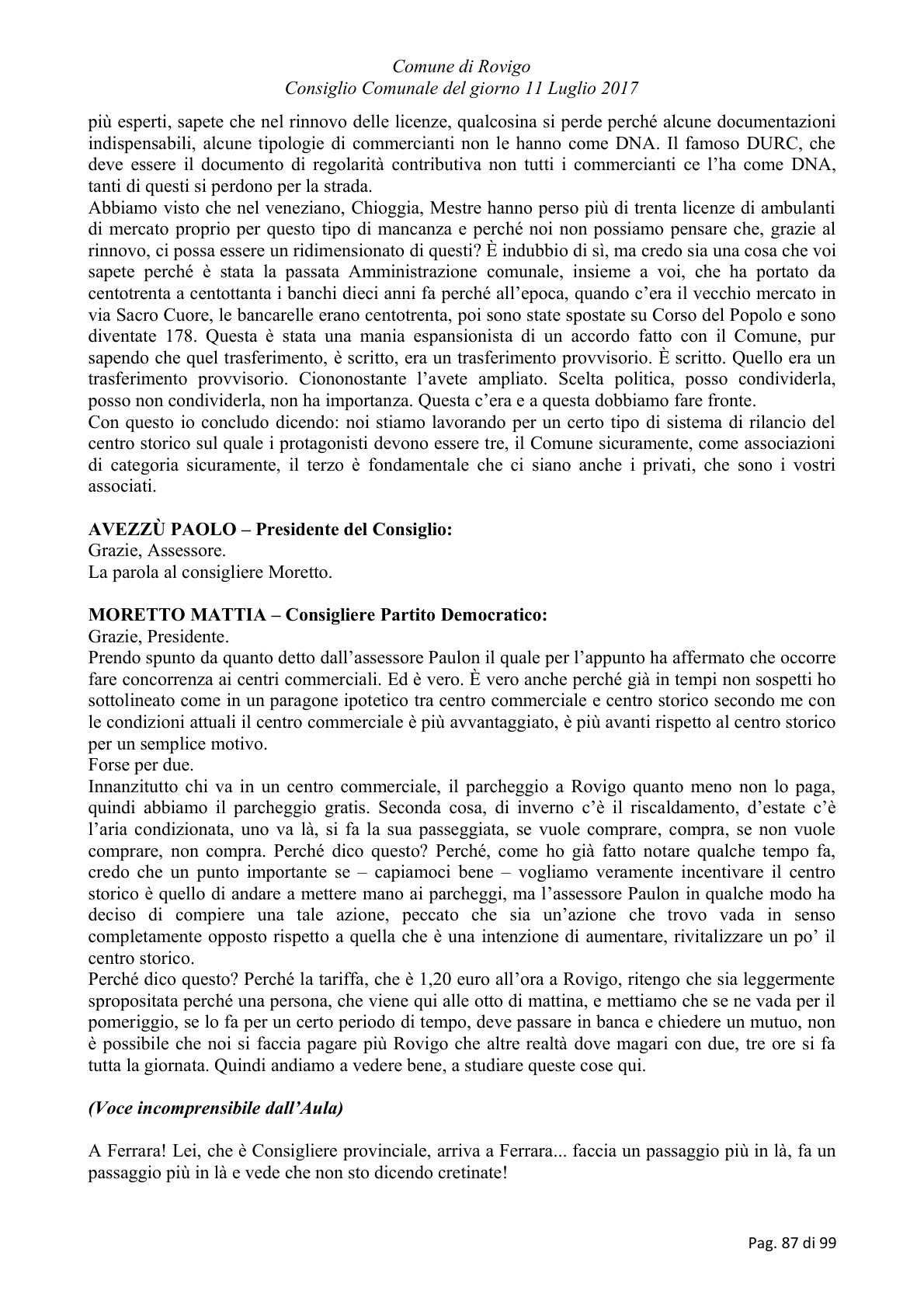 Pagina 87 del verbale