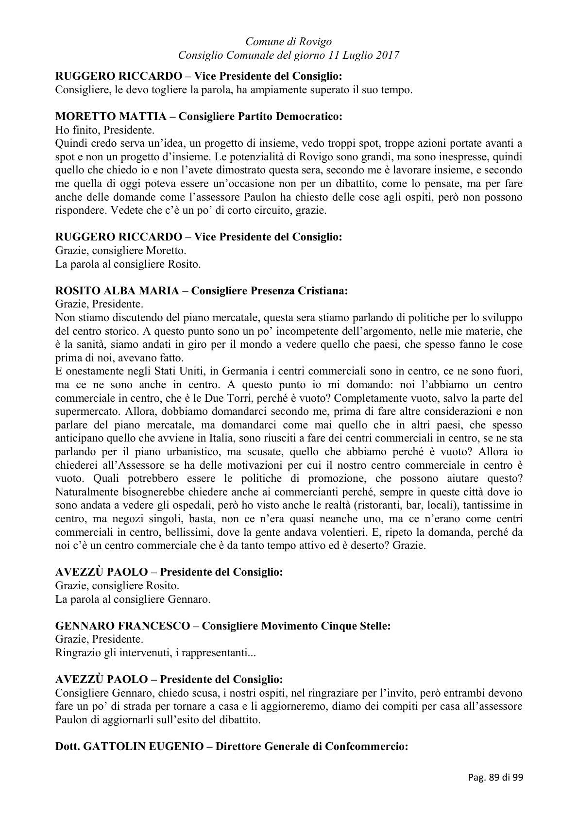 Pagina 89 del verbale