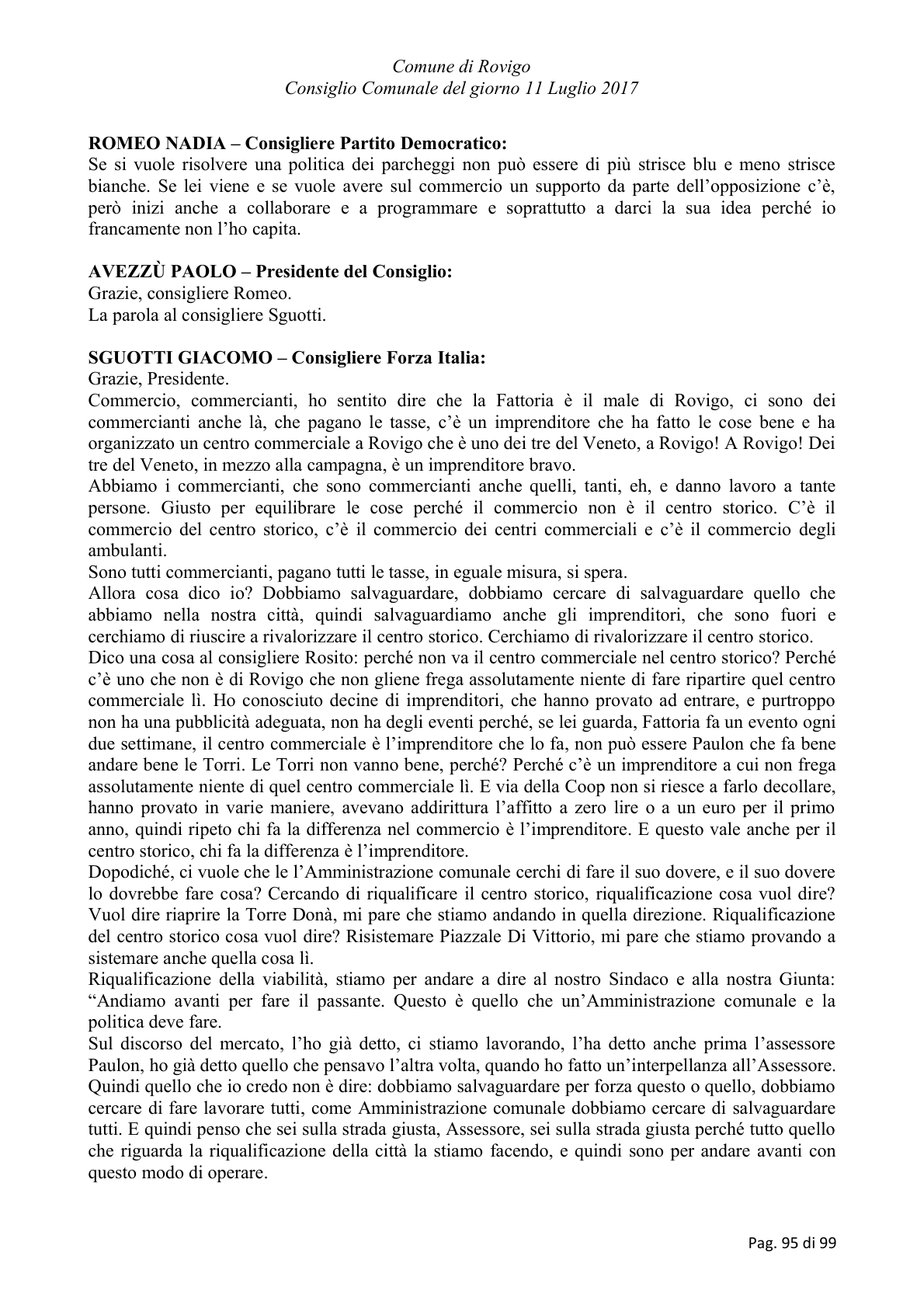 Pagina 95 del verbale