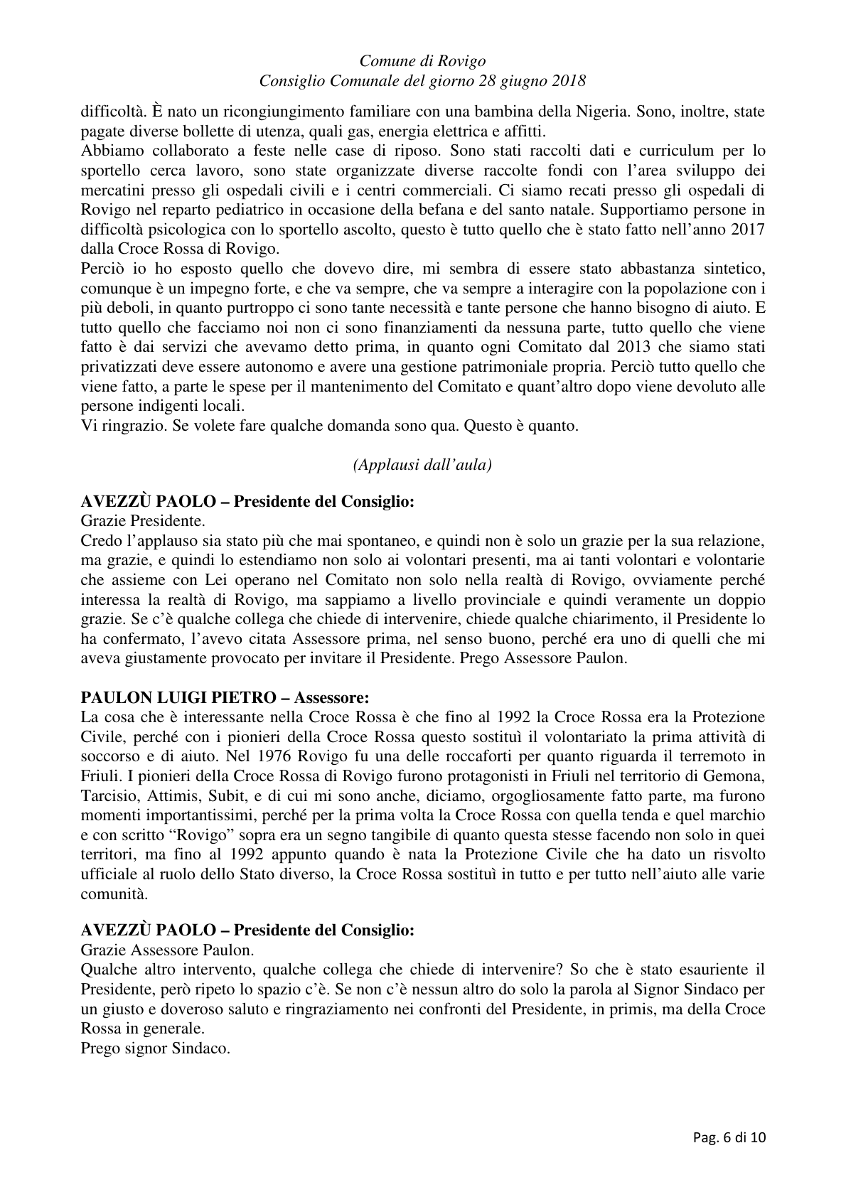 Pagina 6 del verbale