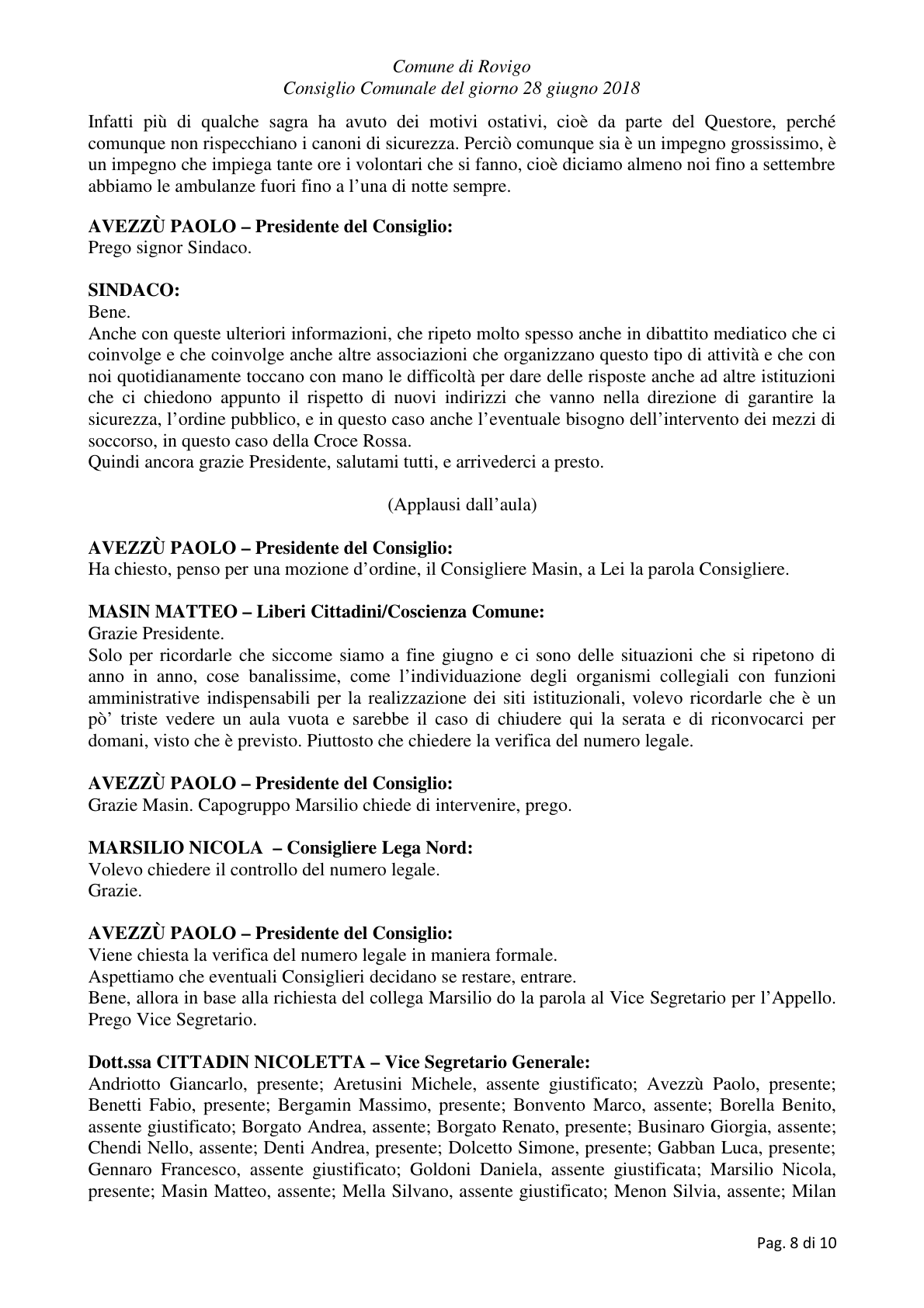 Pagina 8 del verbale