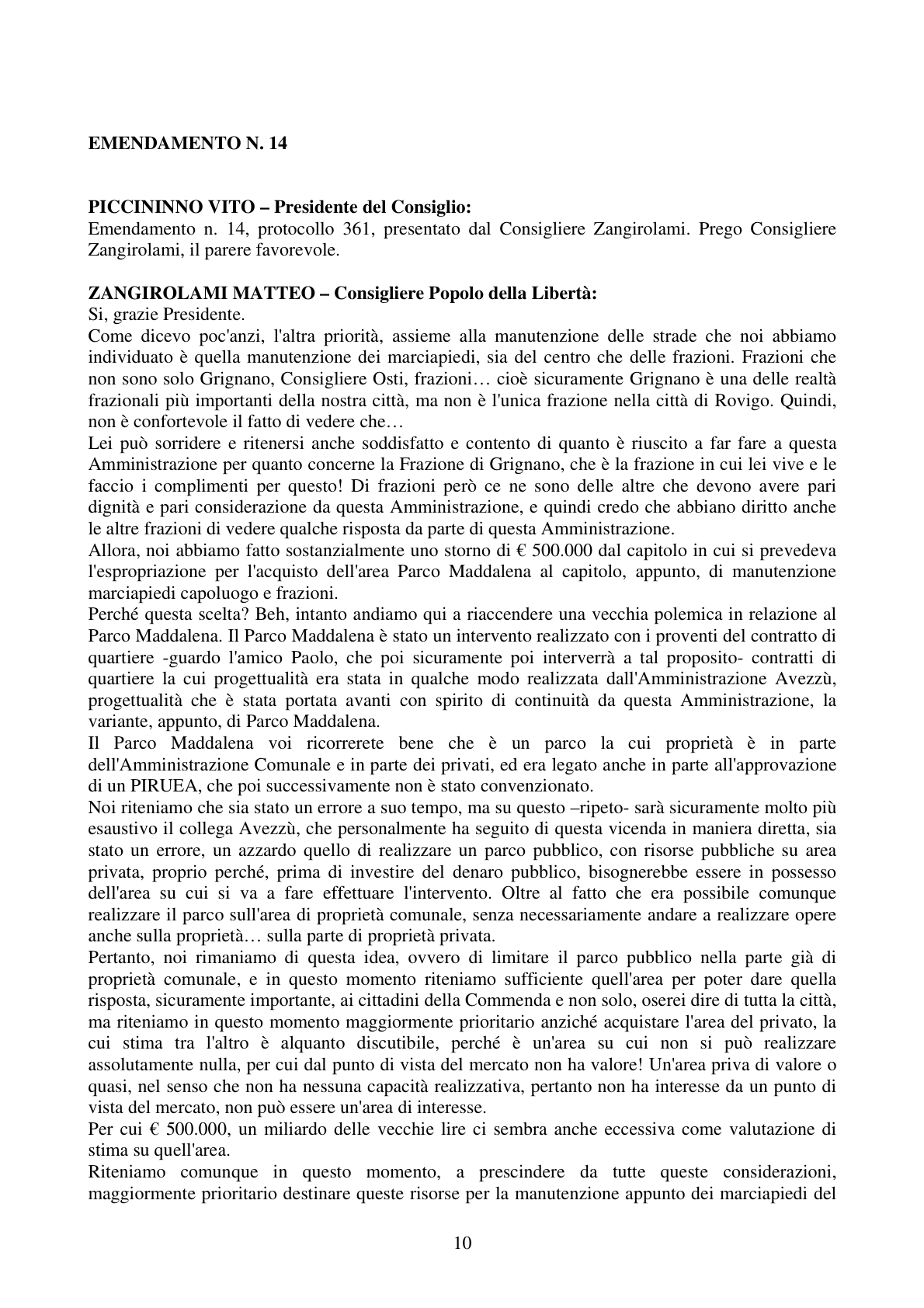 Pagina 10 del verbale
