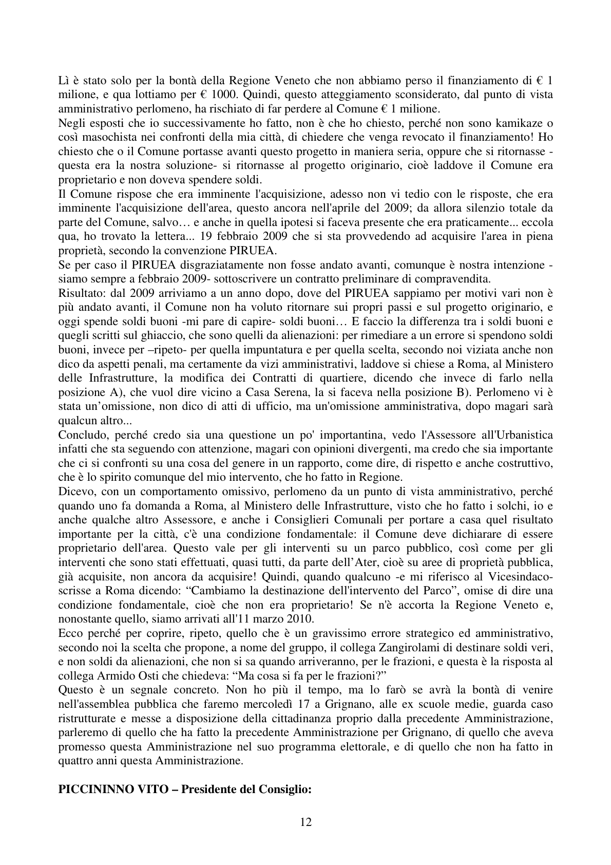 Pagina 12 del verbale
