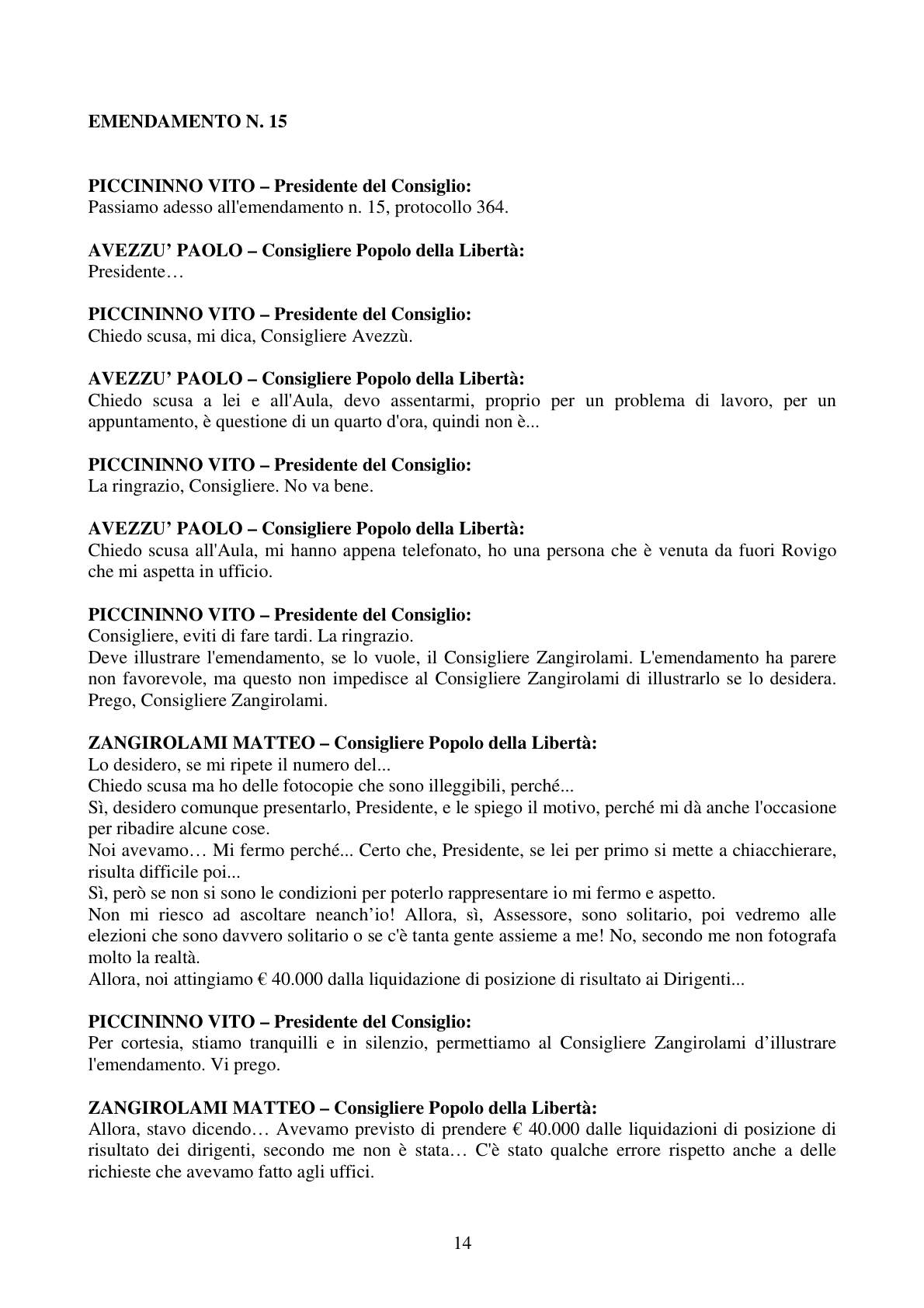 Pagina 14 del verbale