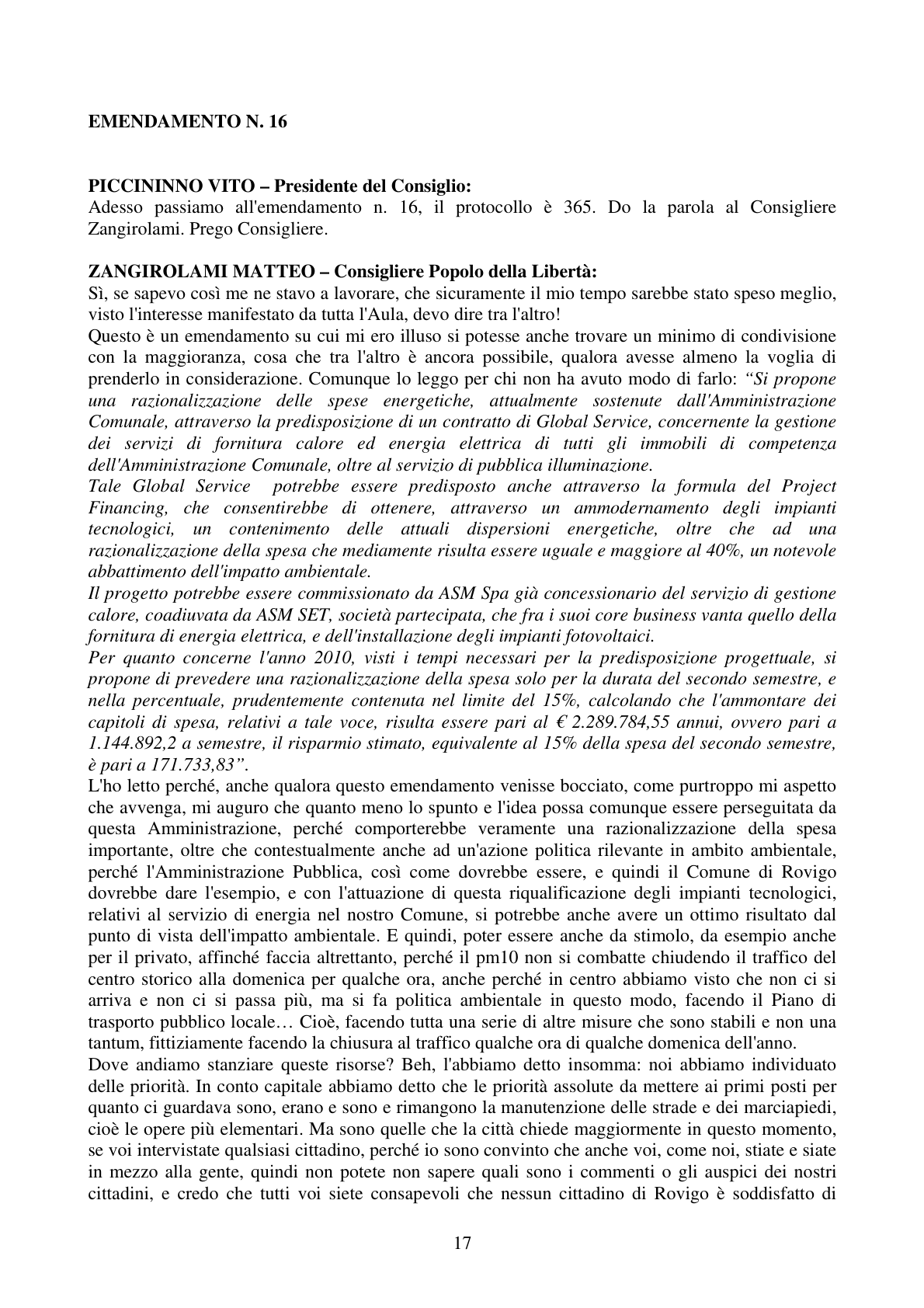 Pagina 17 del verbale