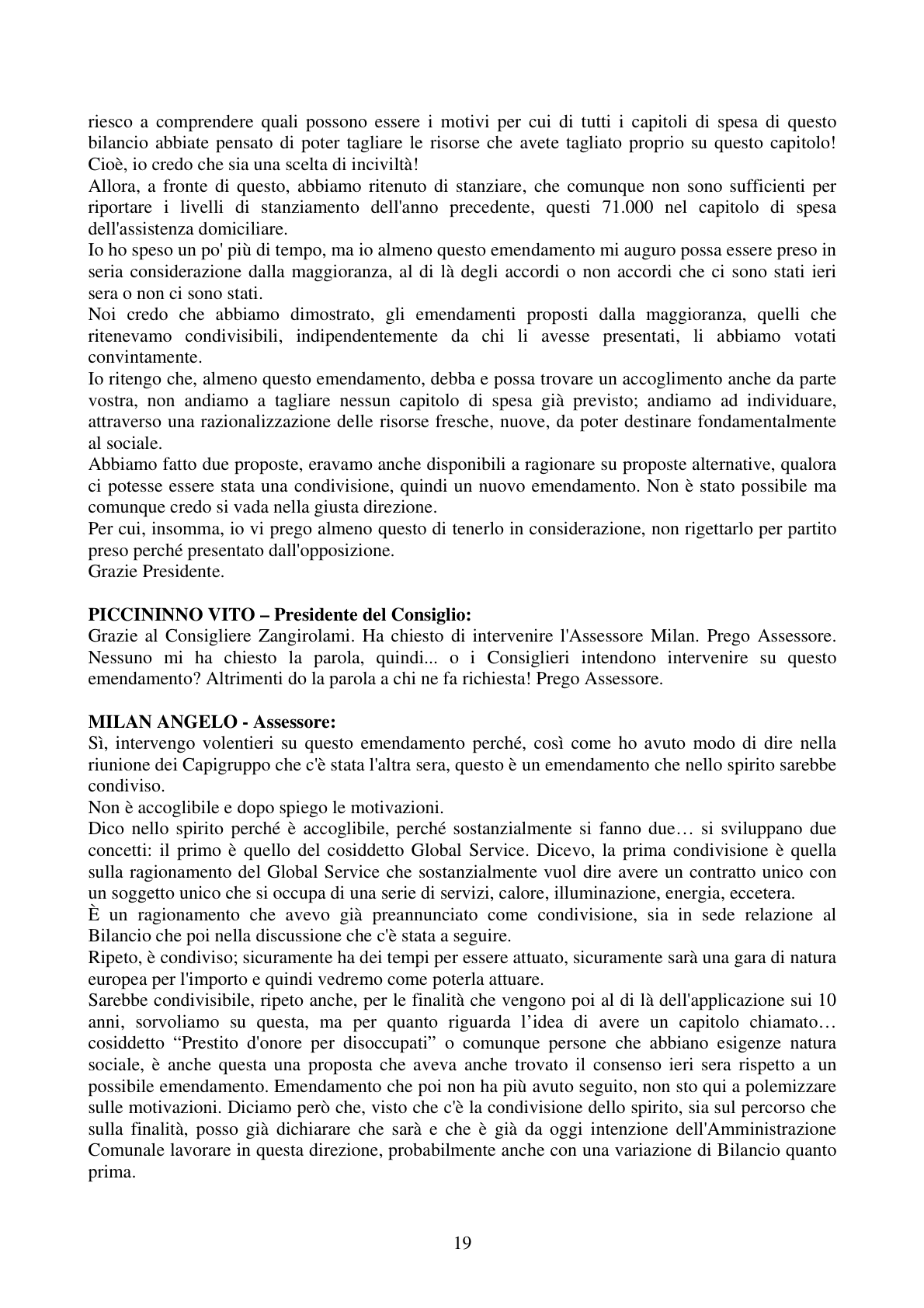 Pagina 19 del verbale