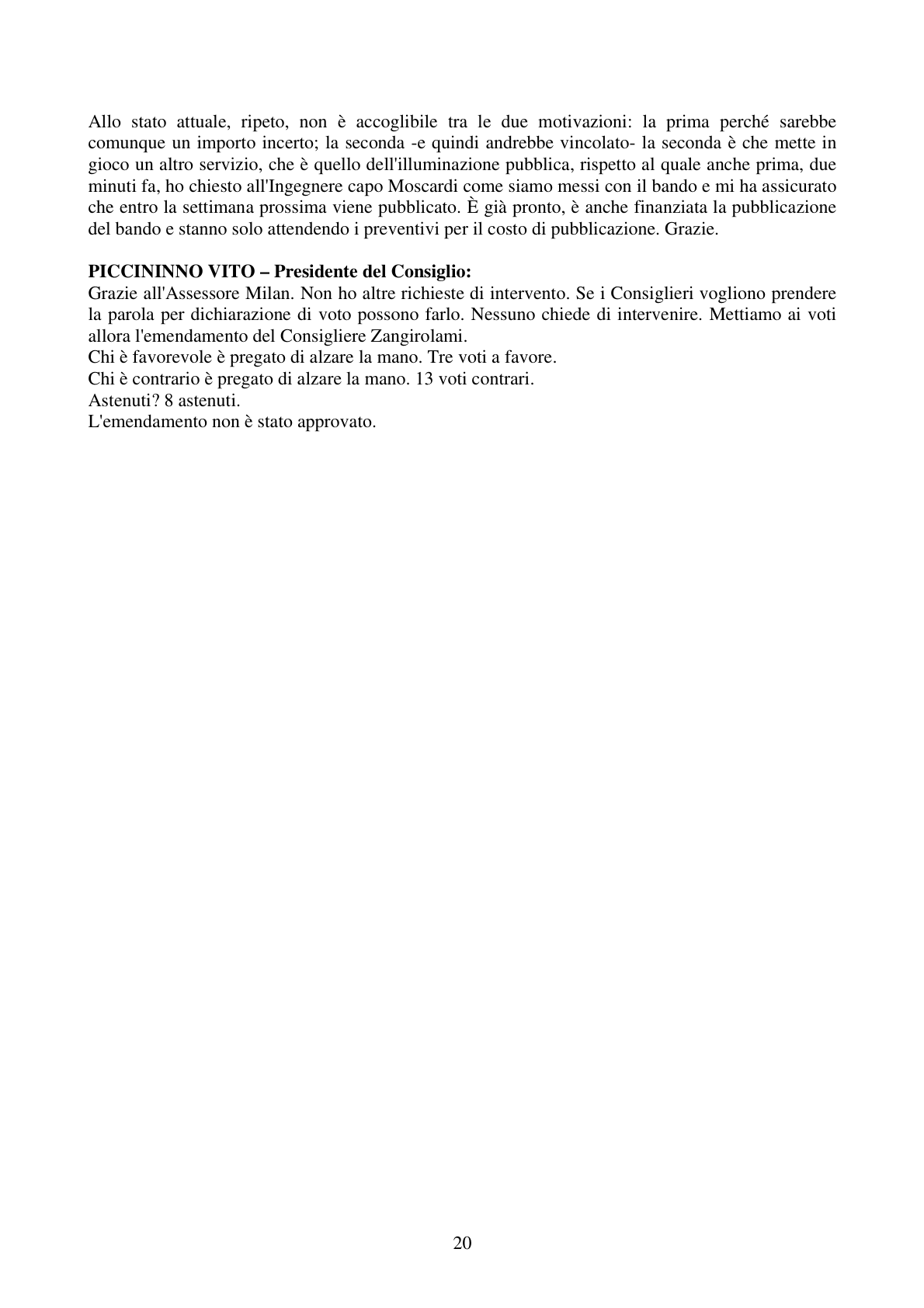 Pagina 20 del verbale