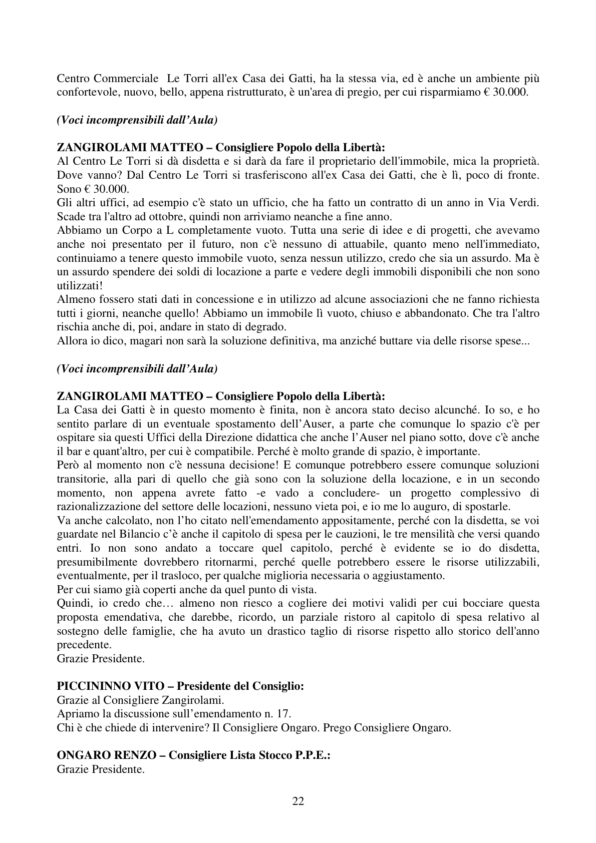 Pagina 22 del verbale