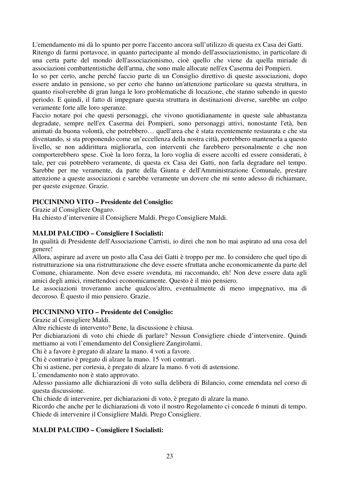 Pagina 23 del verbale