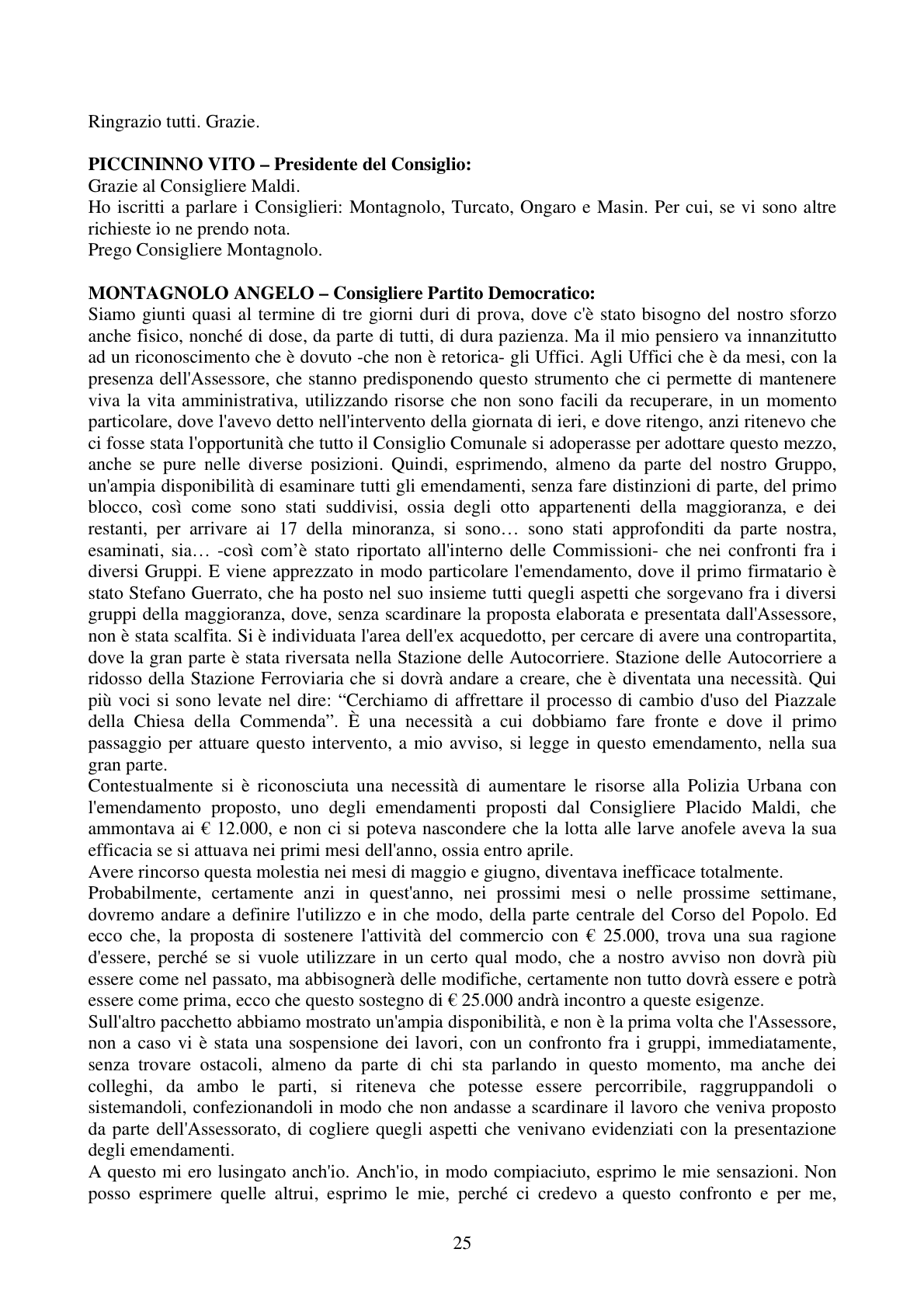 Pagina 25 del verbale