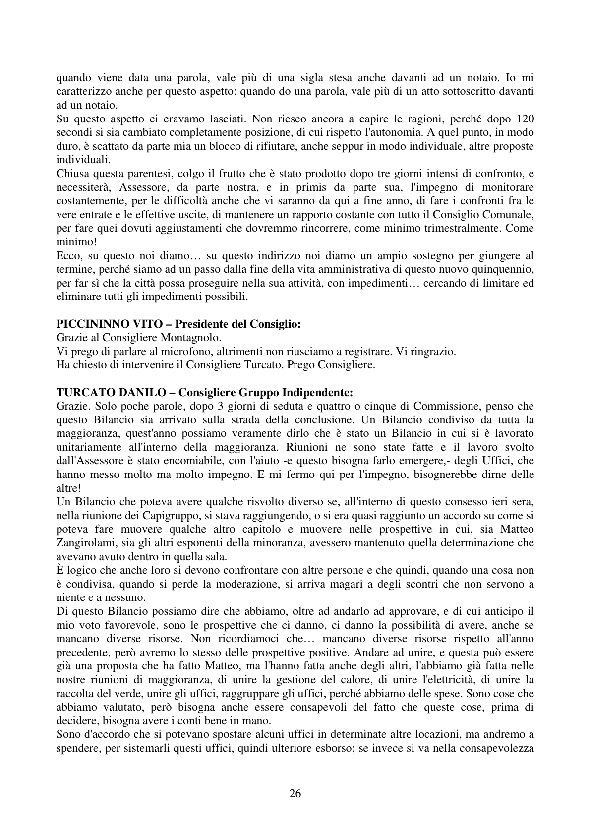 Pagina 26 del verbale