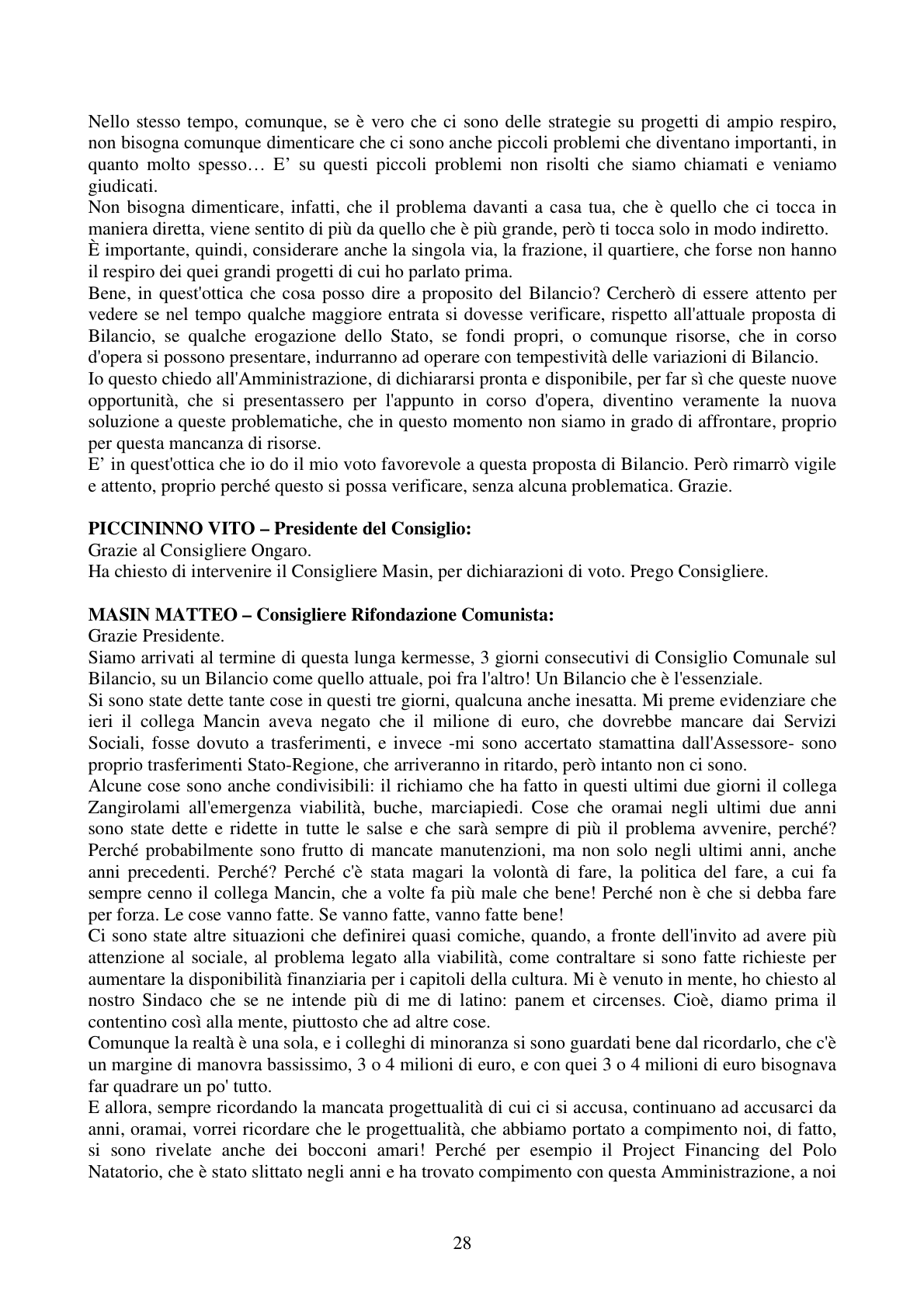 Pagina 28 del verbale