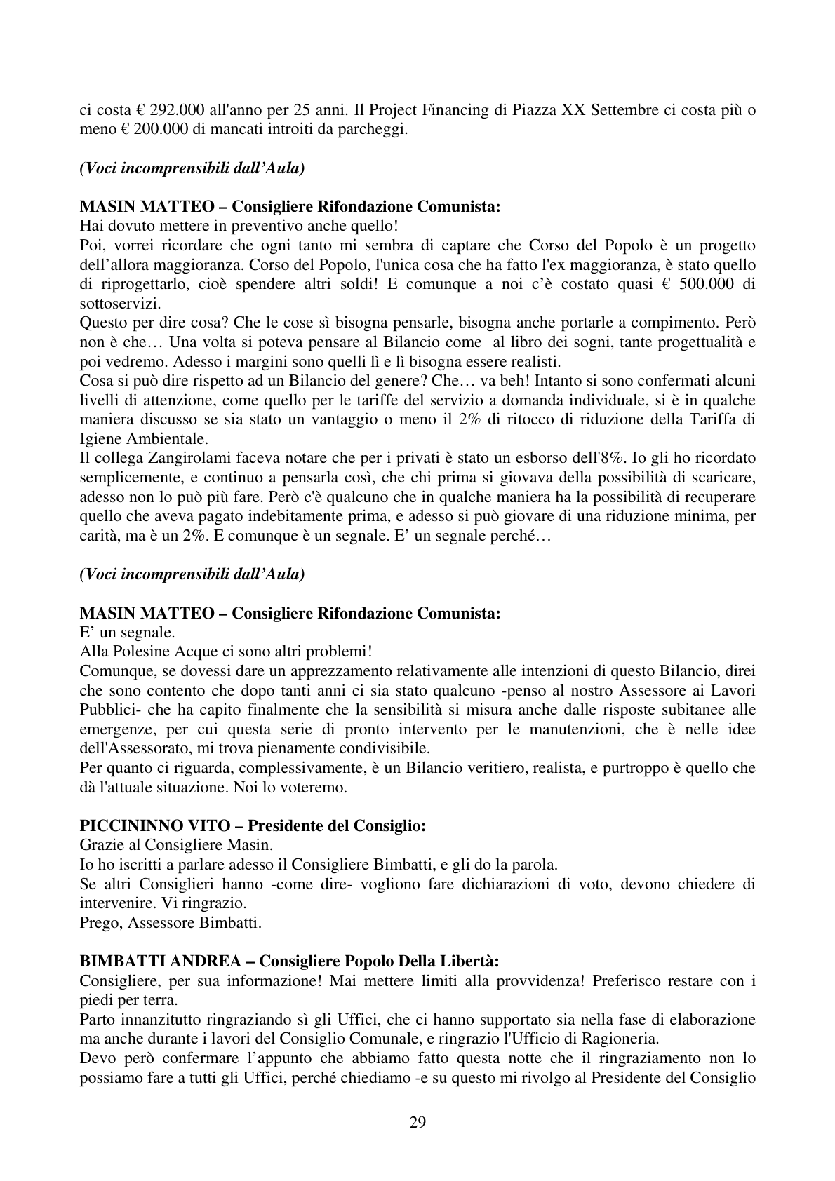Pagina 29 del verbale