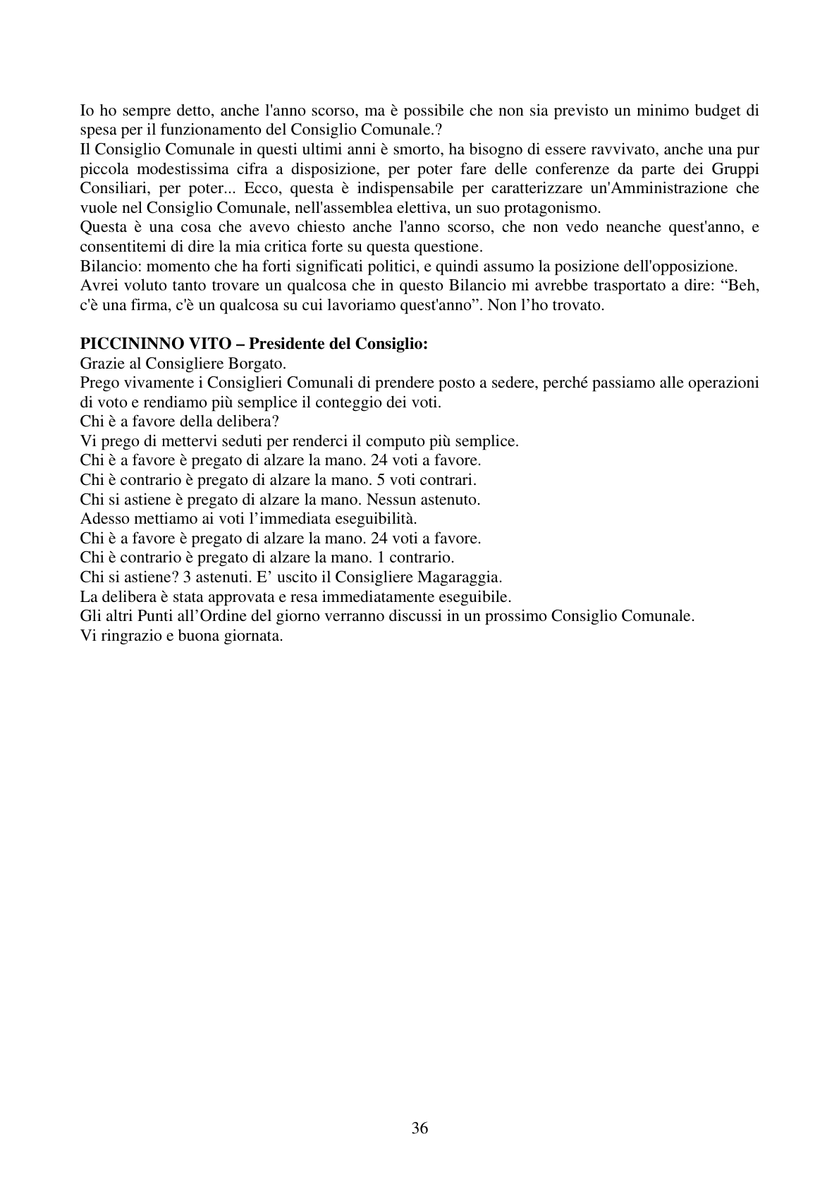 Pagina 36 del verbale