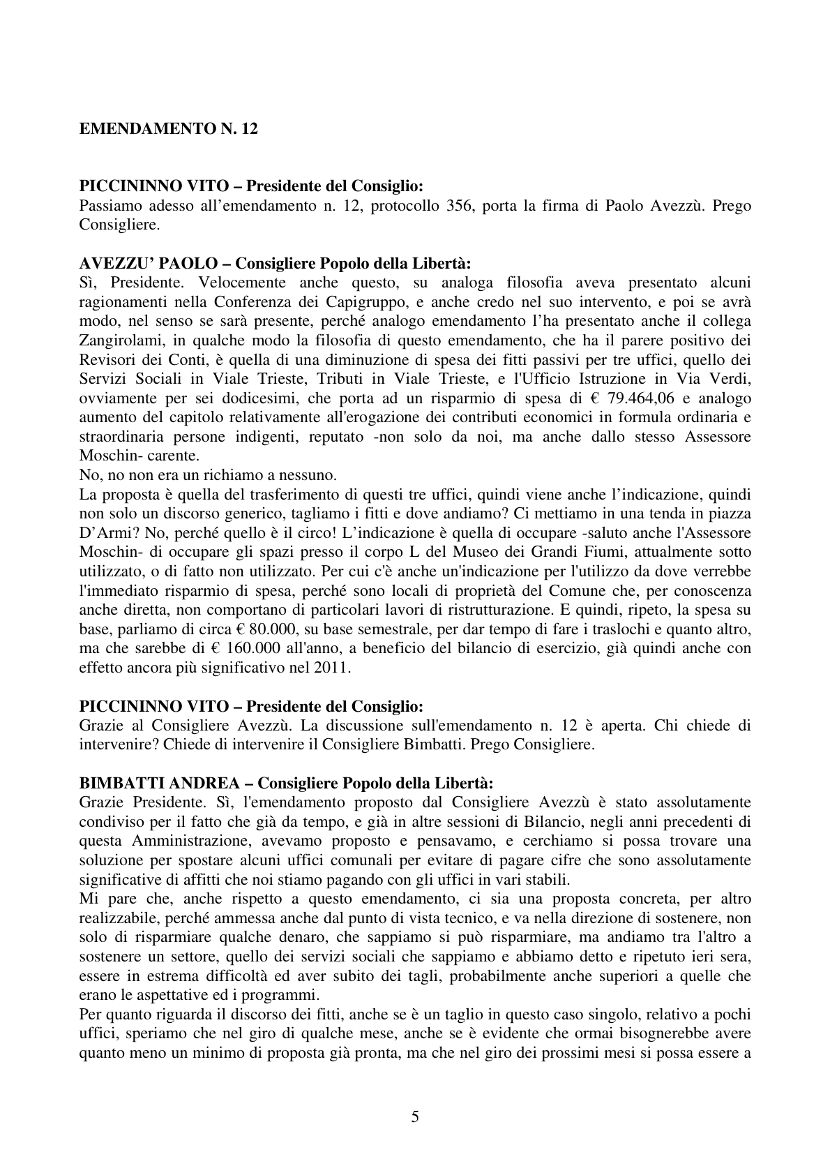 Pagina 5 del verbale