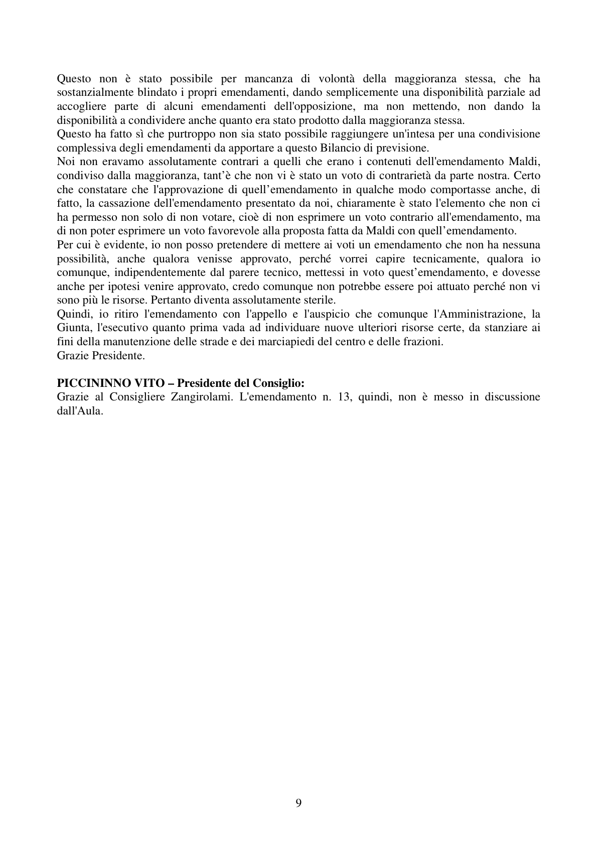 Pagina 9 del verbale
